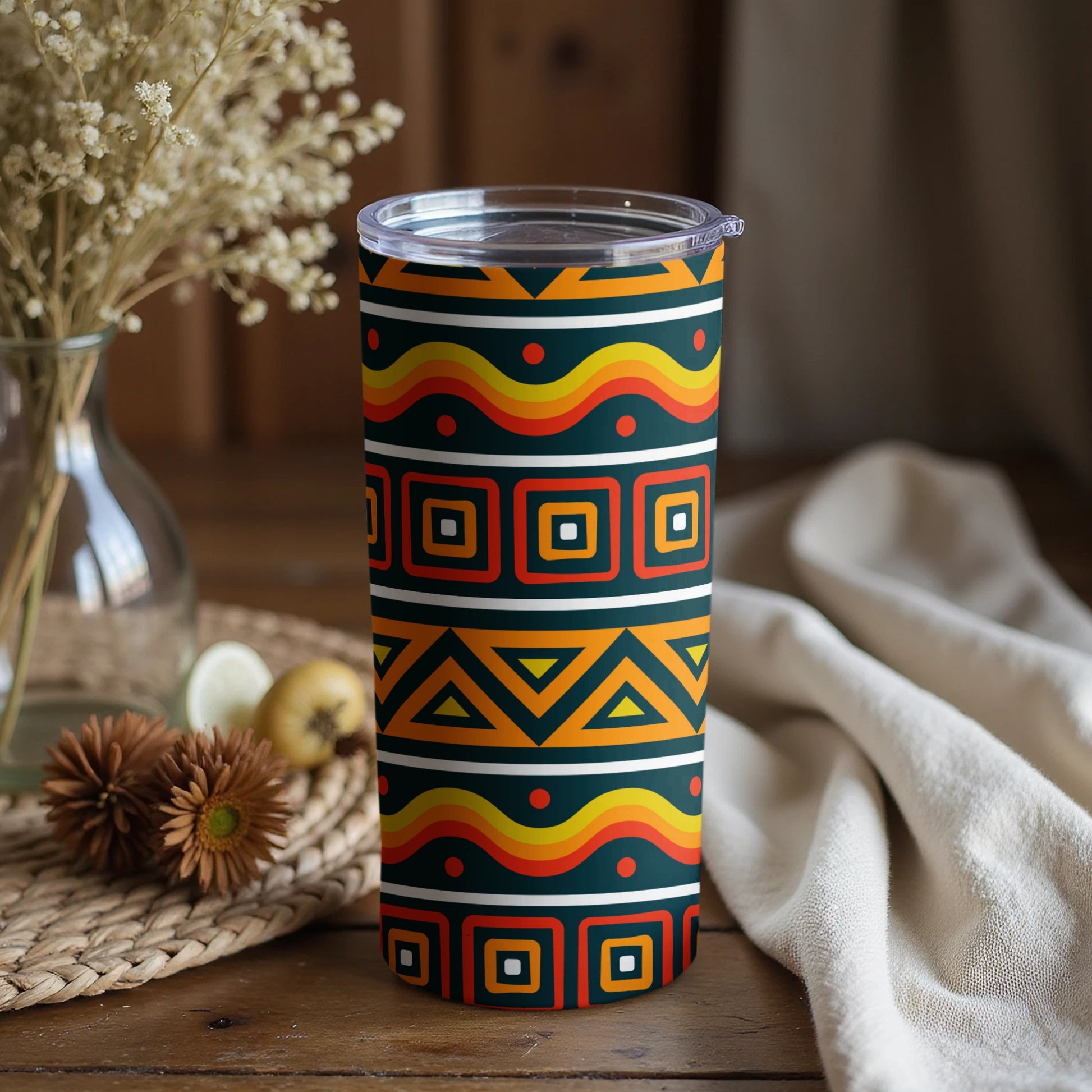 Vibrant Geometric Pattern Travel Tumbler product