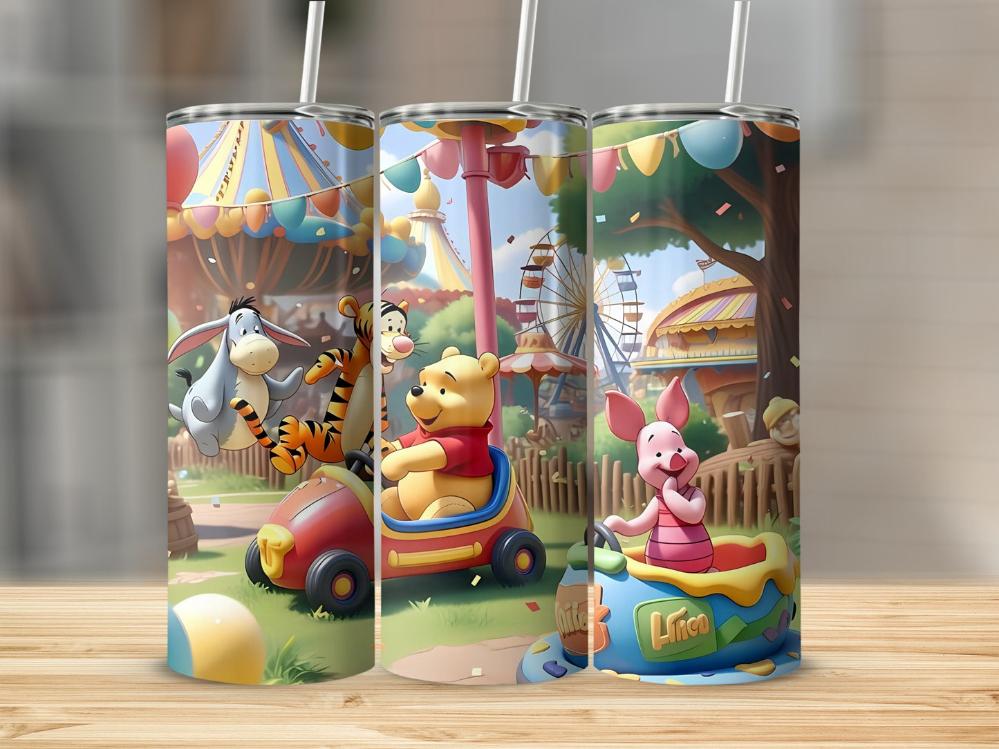Winnie The Pooh Tigger Piglet Eeyore Amusement Park Tumblers