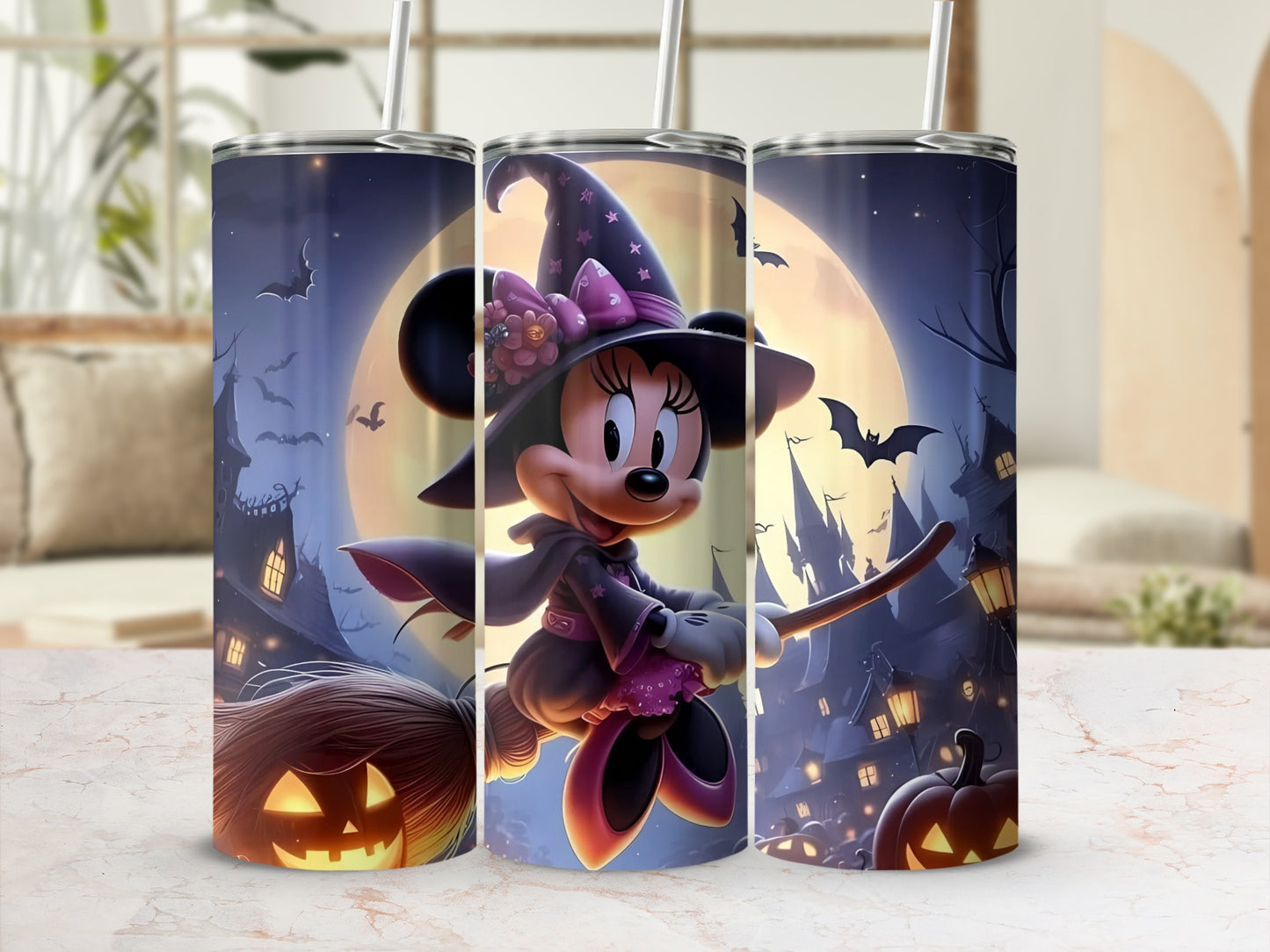 Halloween Witch Character with Pumpkins Tumbler