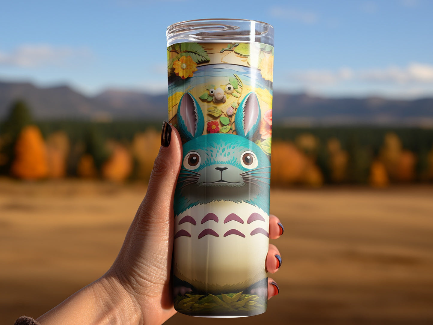 Handheld Tumbler with Whimsical Forest Creature Design
