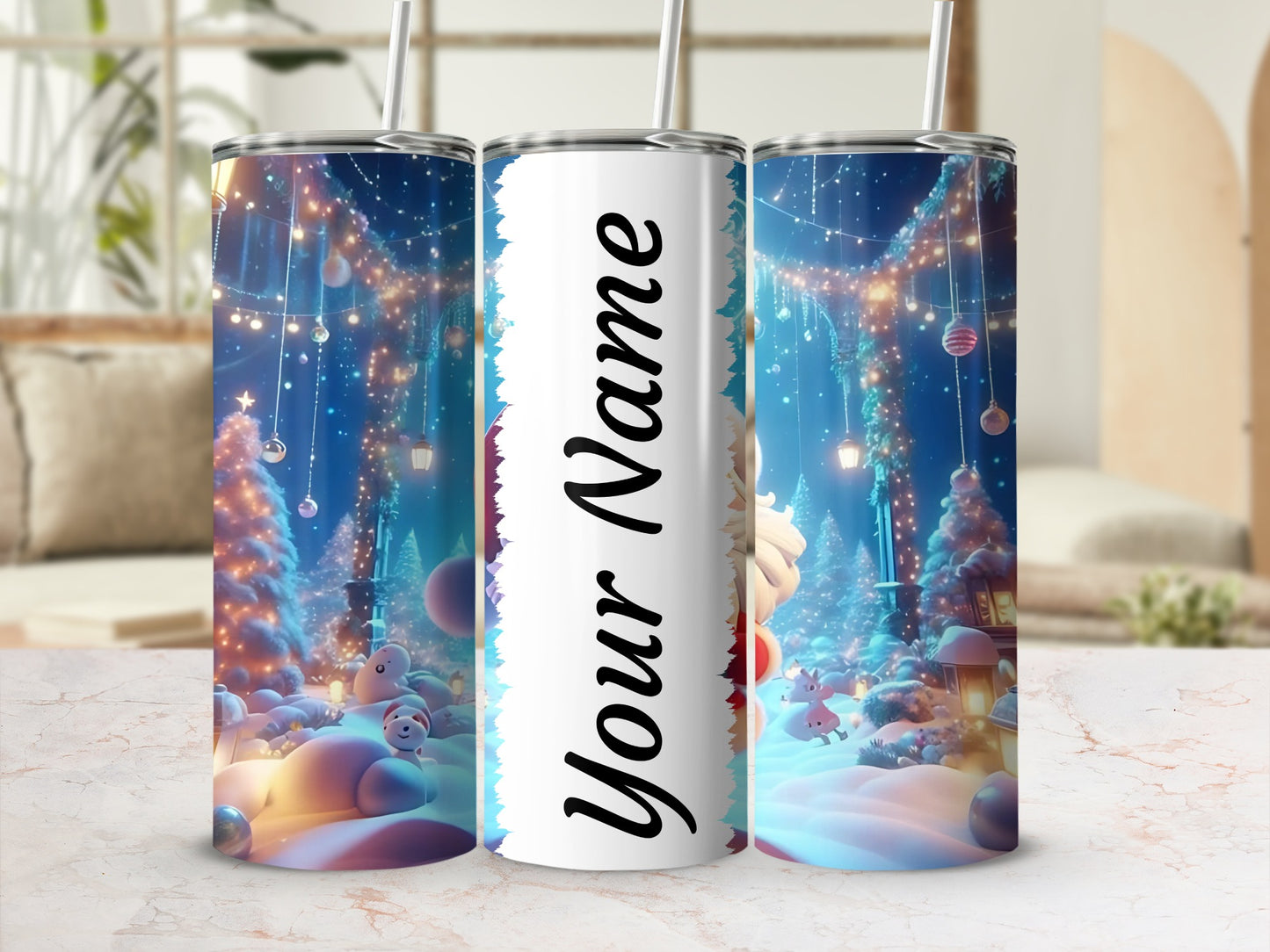 Personalized Christmas Winter Wonderland Tumbler