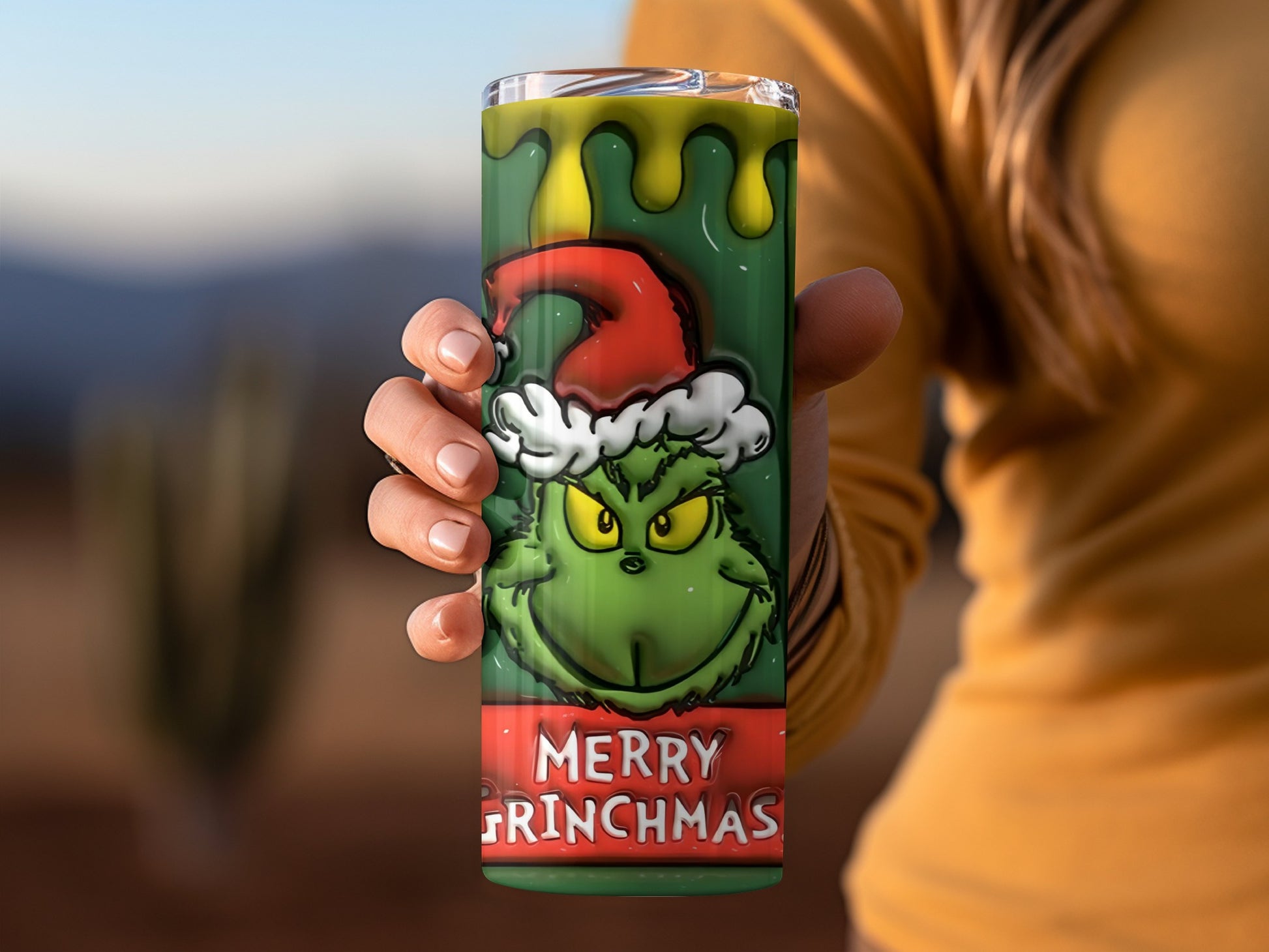 Merry Grinchmas Tumbler with Holiday Design
