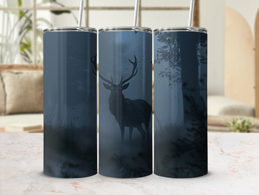 Misty Forest Stag Silhouette Dark Blue Tumbler product type
Deer, Stag, Forest, Misty, Foggy, DarkBlue, Wildlife, Nature, Animal, Silhouette, Trees, Grass, Tumbler, Drinkware, Beverage, Outdoors, Mysterious, Woodland, HuntingGift, UniqueDesign