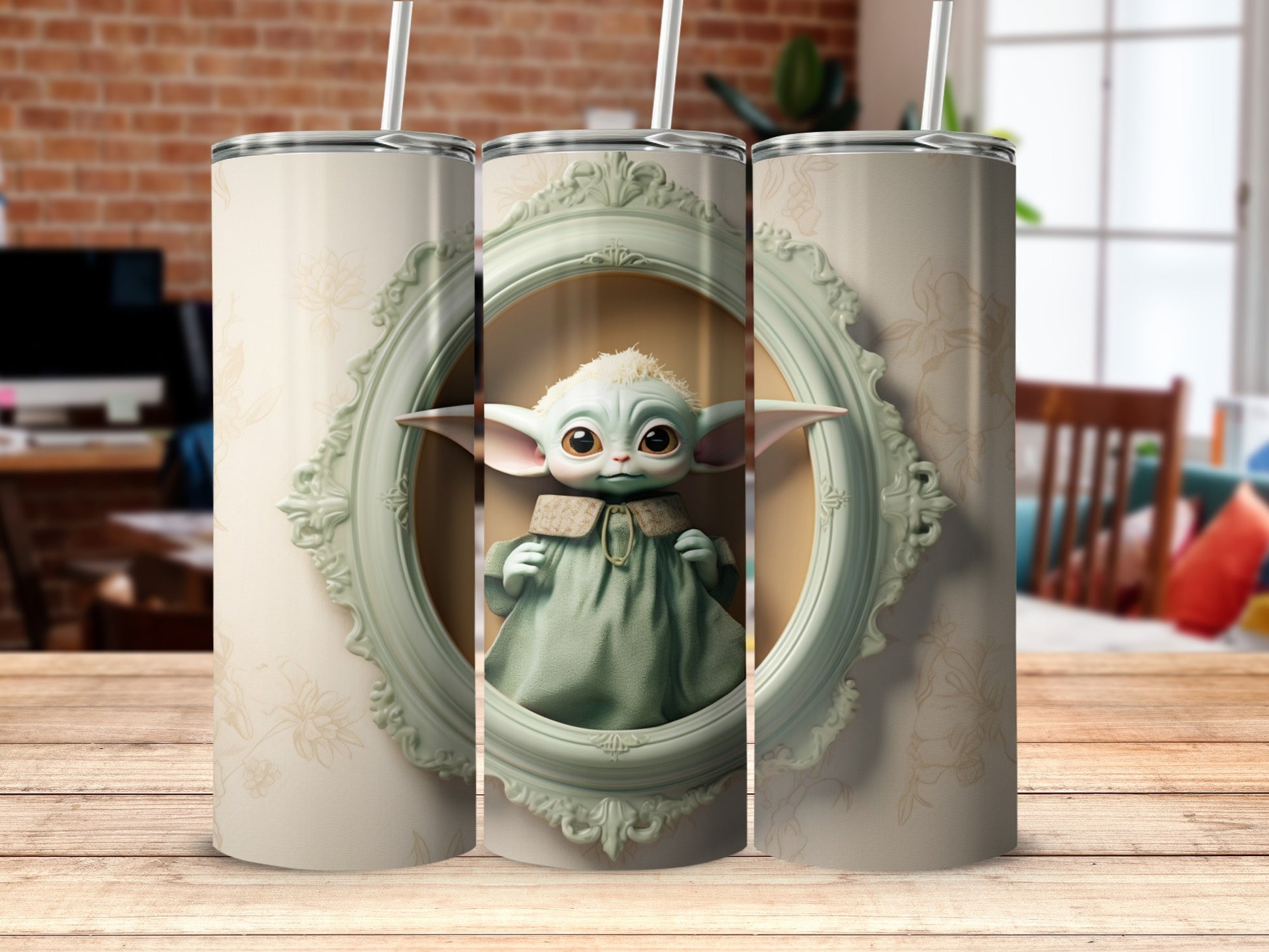 Adorable Baby Alien Character Decorative Tumbler