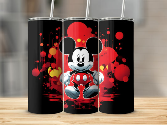 Mickey Mouse Themed Tumbler With Hearts and Bubbles