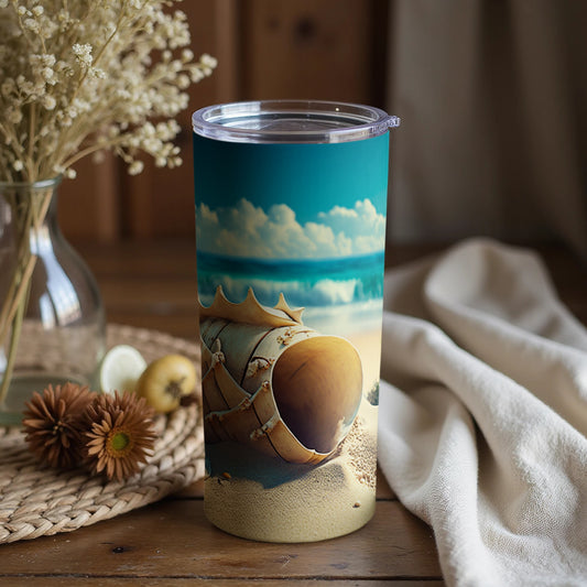 Ocean Conch Beach Scene Insulated Tumbler Product