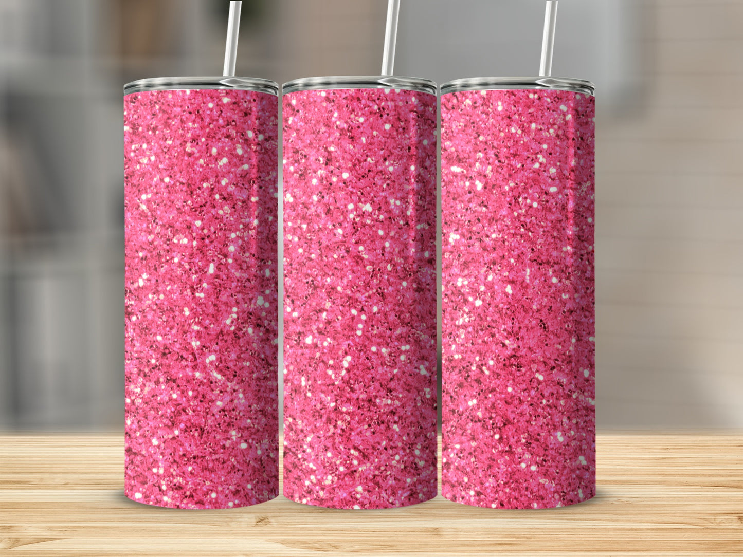 Sparkling Pink Glitter Tumbler Drink Container