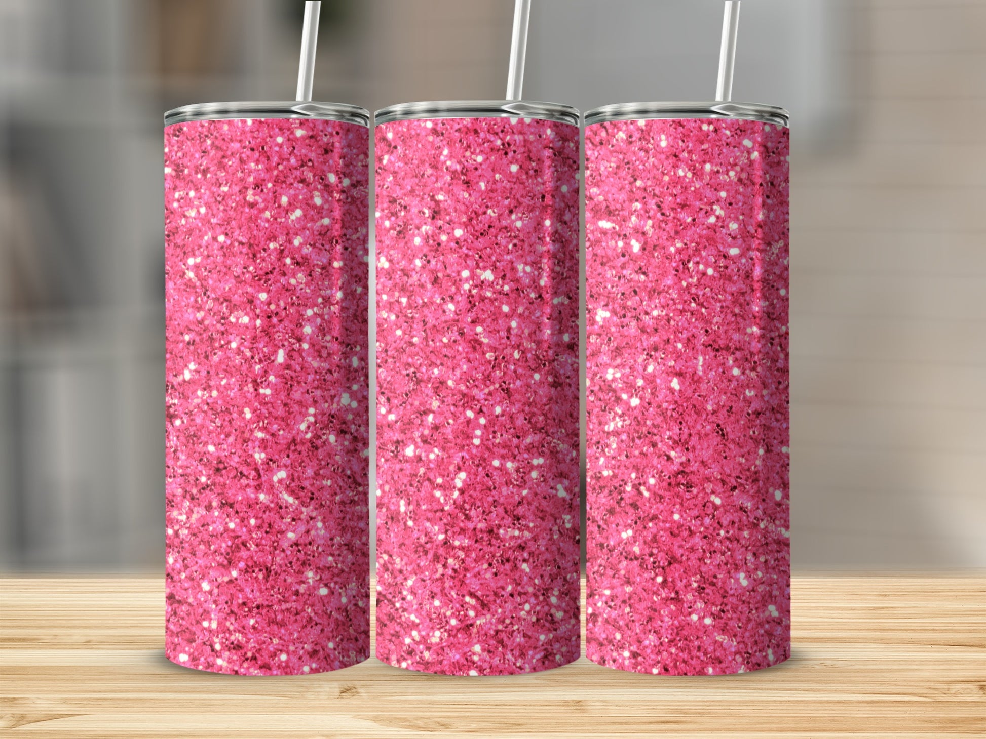 Sparkling Pink Glitter Tumbler Drink Container