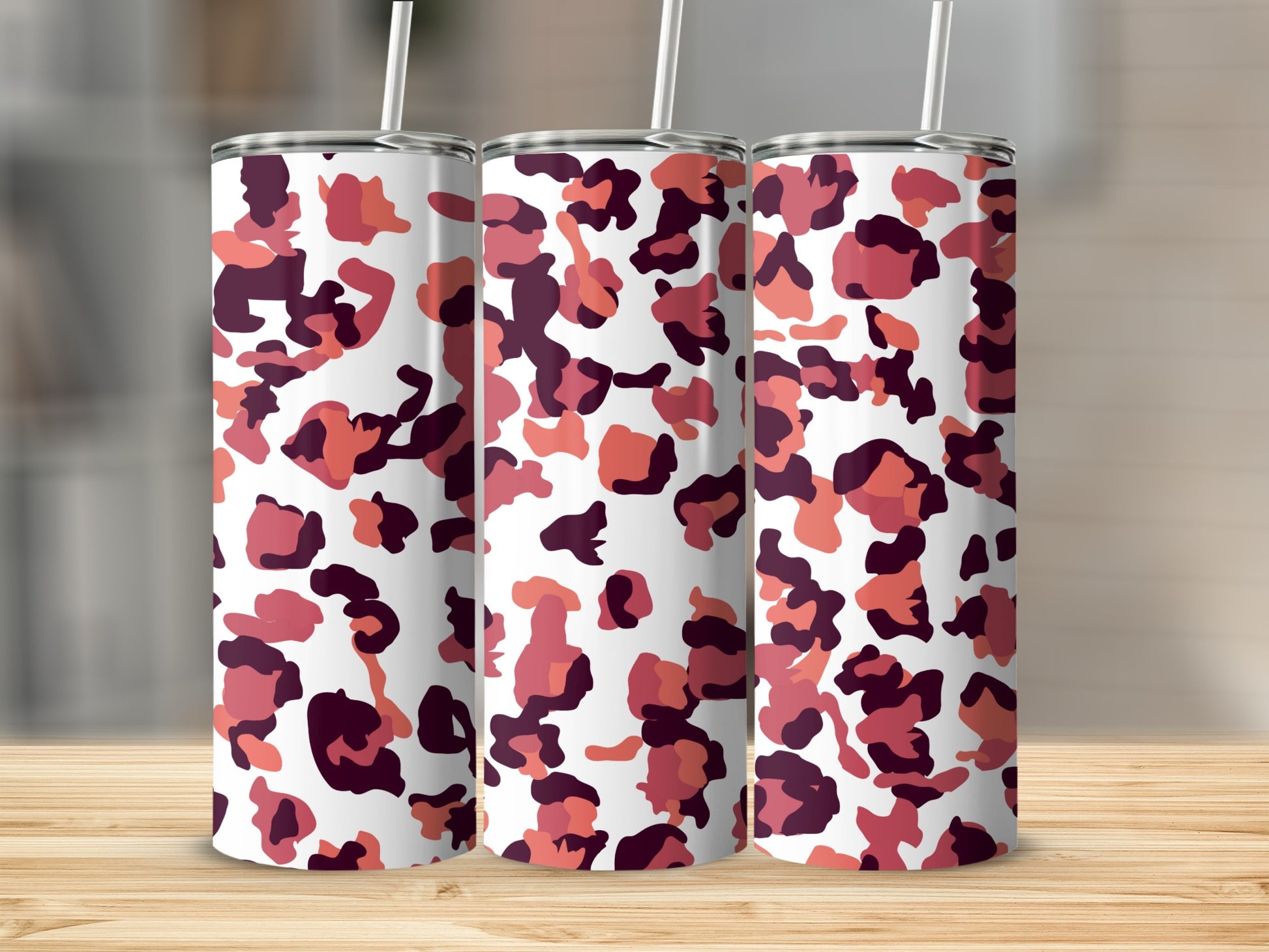 Red and Black Abstract Camo Design Travel Tumbler