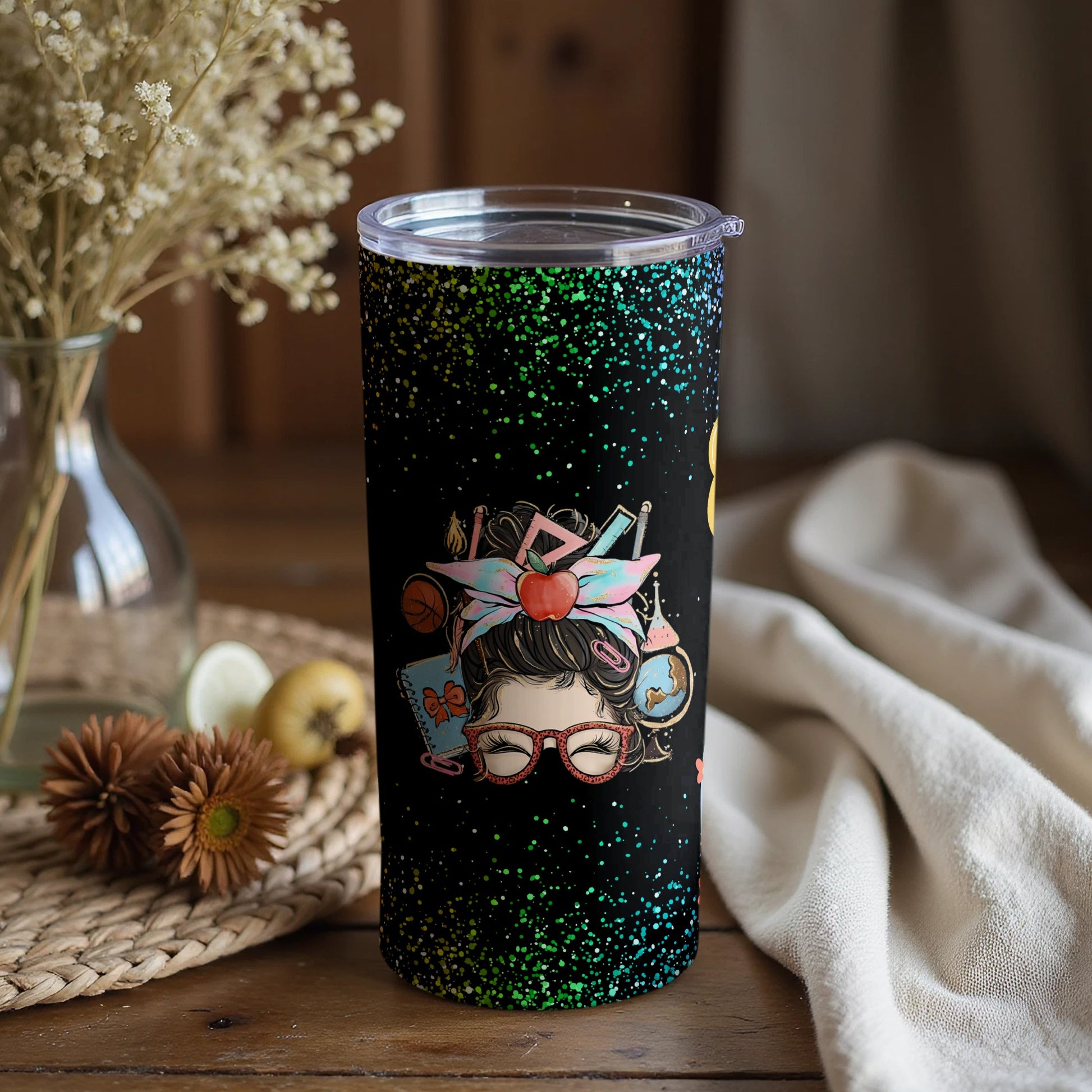 Colorful Design Insulated Tumbler with Lid and Straw Cup