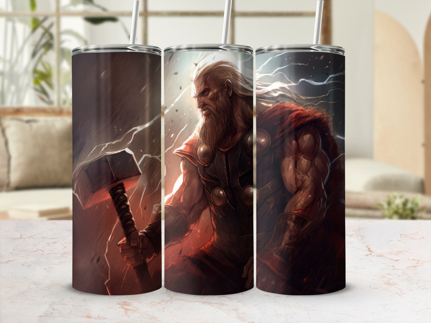 Mythical Warrior with Hammer Insulated Tumbler Cup