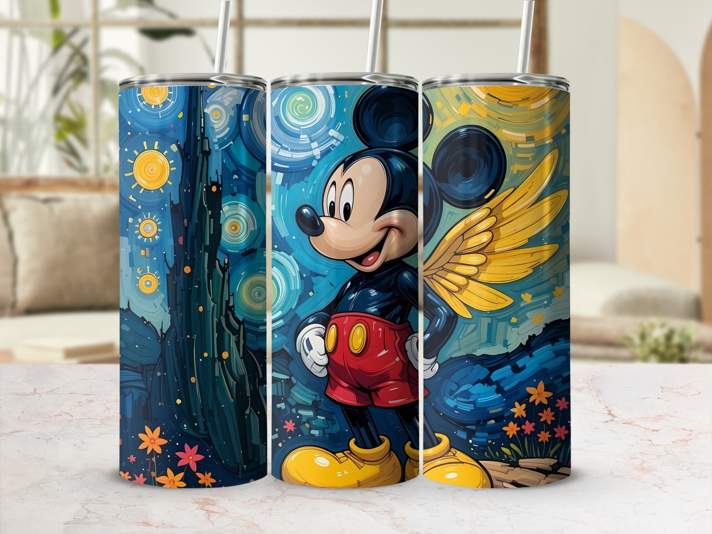 Colorful Cartoon Character Themed Drink Tumbler
