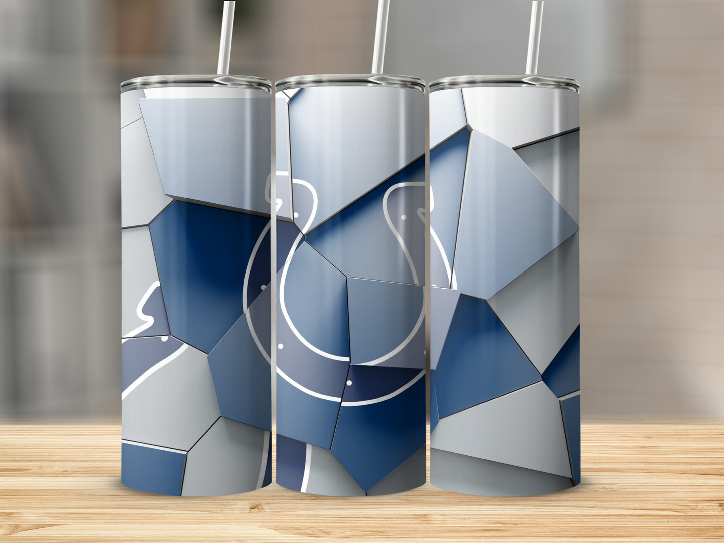 Indianapolis Colts Mosaic Style Design Art Print Tumblers