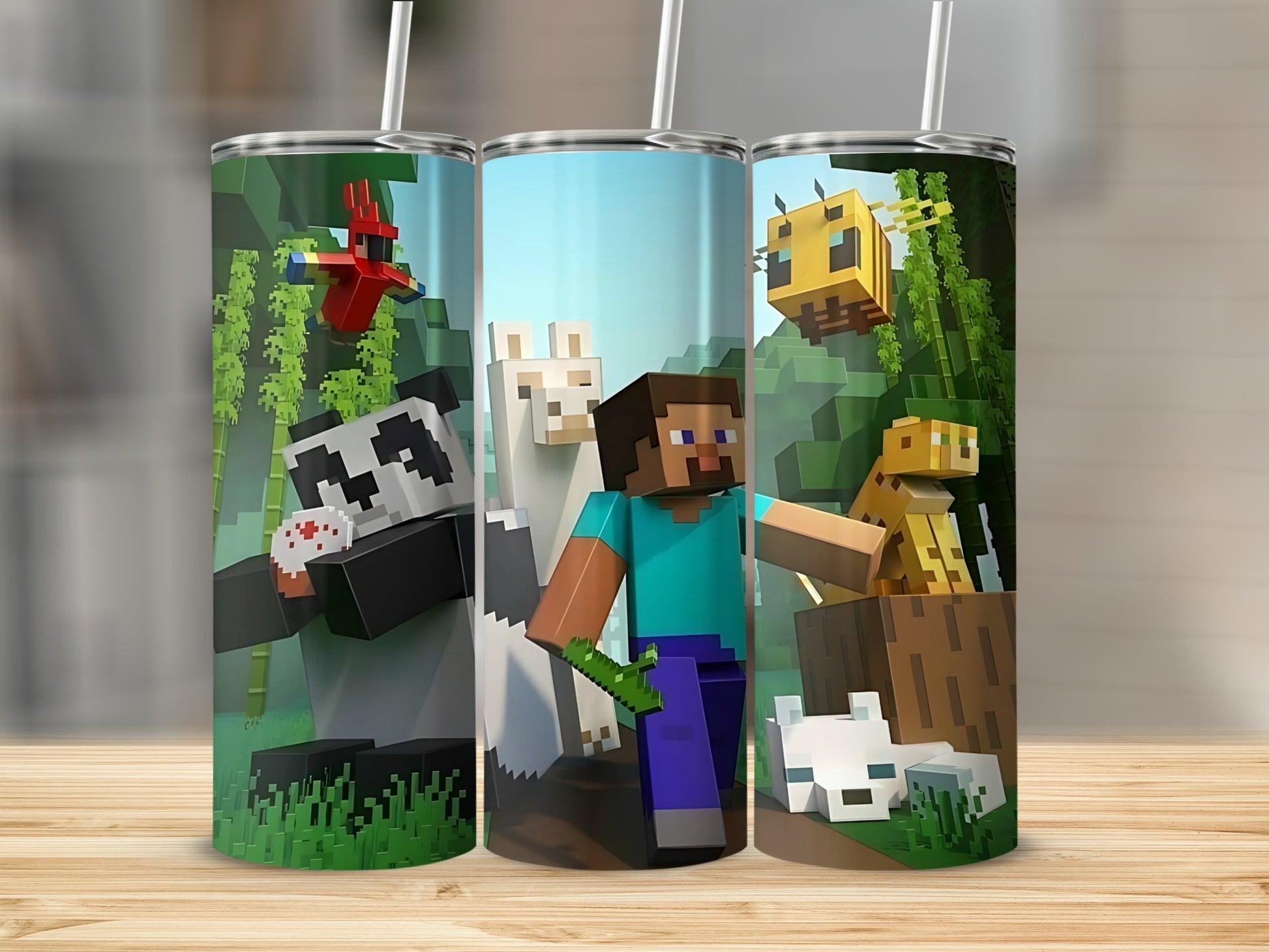Colorful Pixelated Art Gaming Characters Tumbler Product