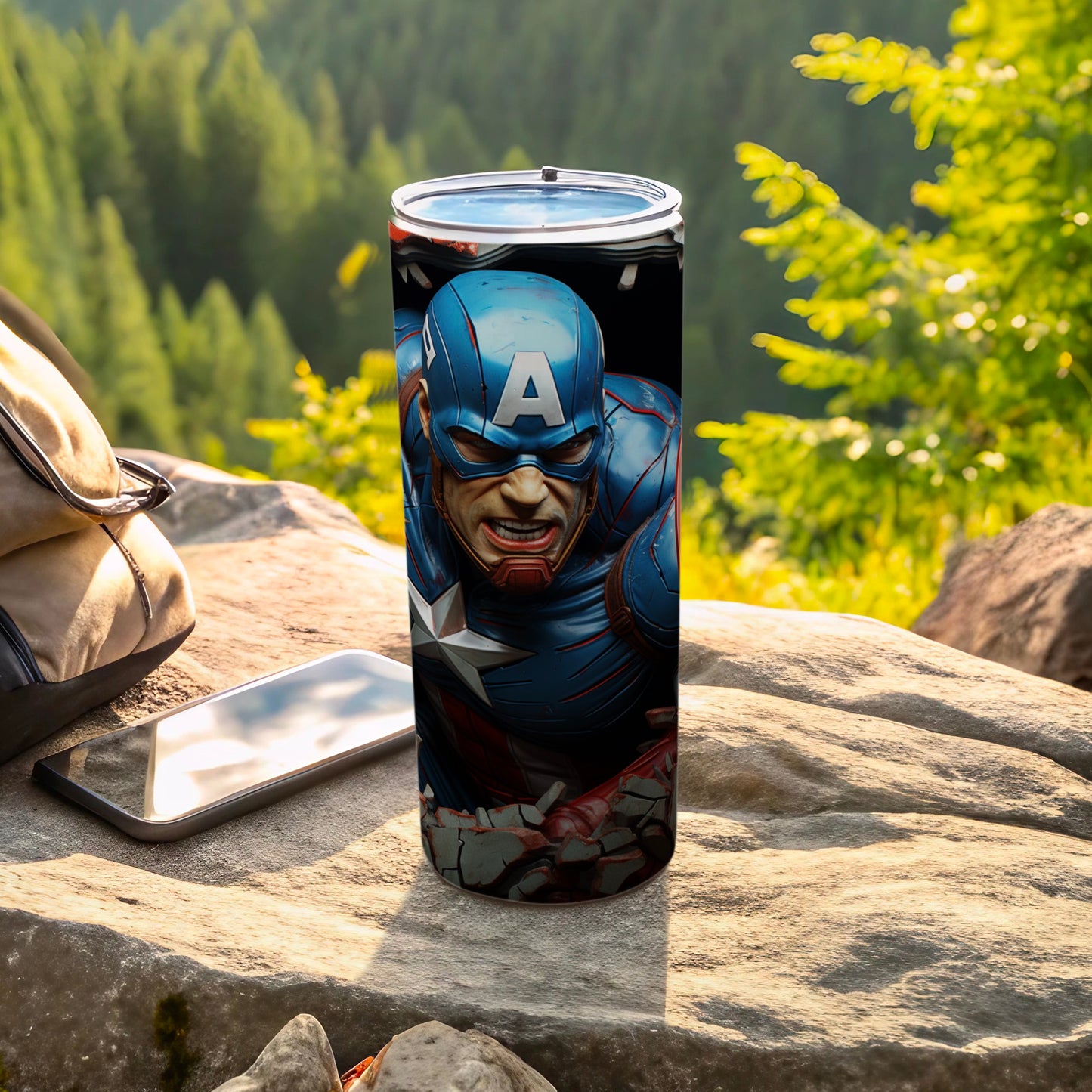 Captain America Tumbler with Secure Lid Tumbler