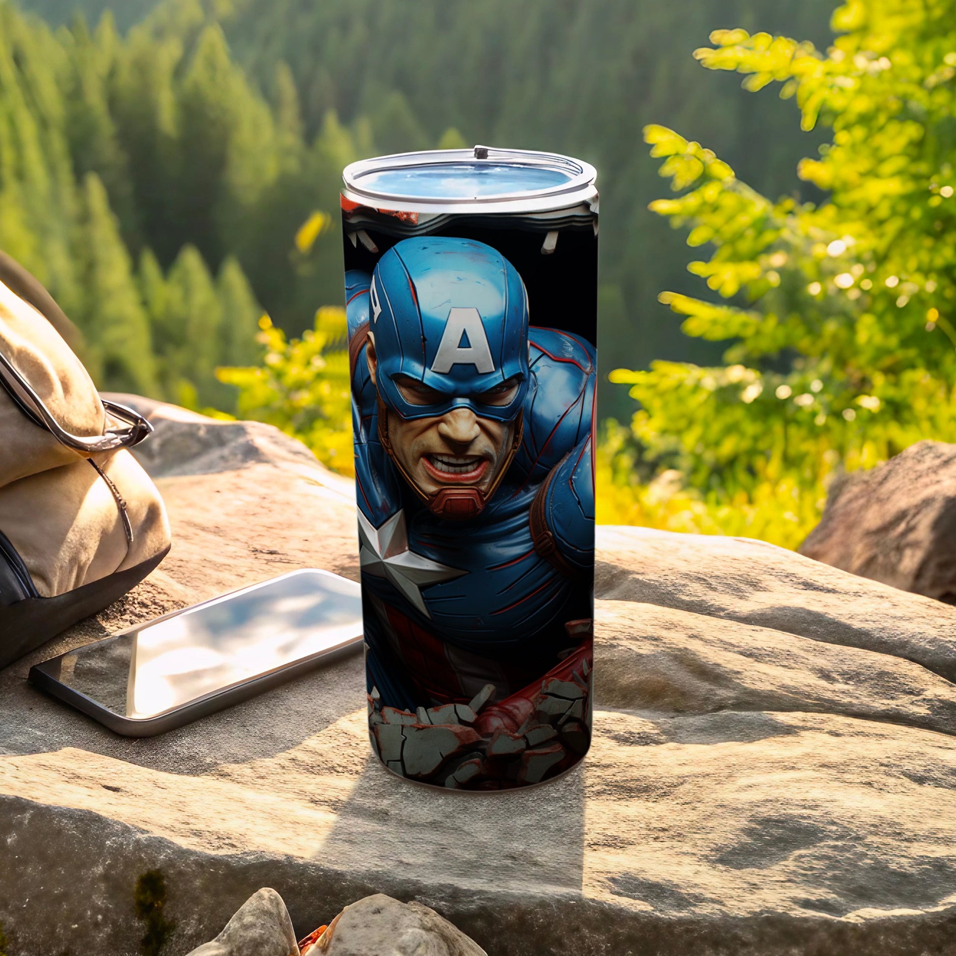 Captain America Tumbler with Secure Lid Tumbler