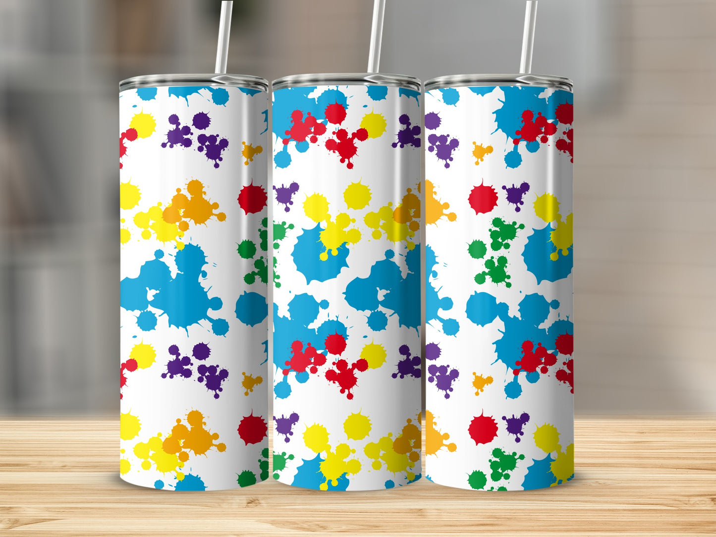 Colorful Splatter Art Design Insulated Tumbler
