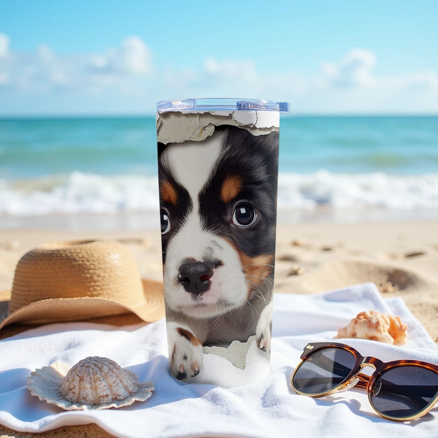 Sweet Puppy Dog Ocean Beach Vacation Tumbler product type