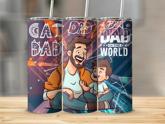 Best Dad In The World Cartoon Illustration Tumbler