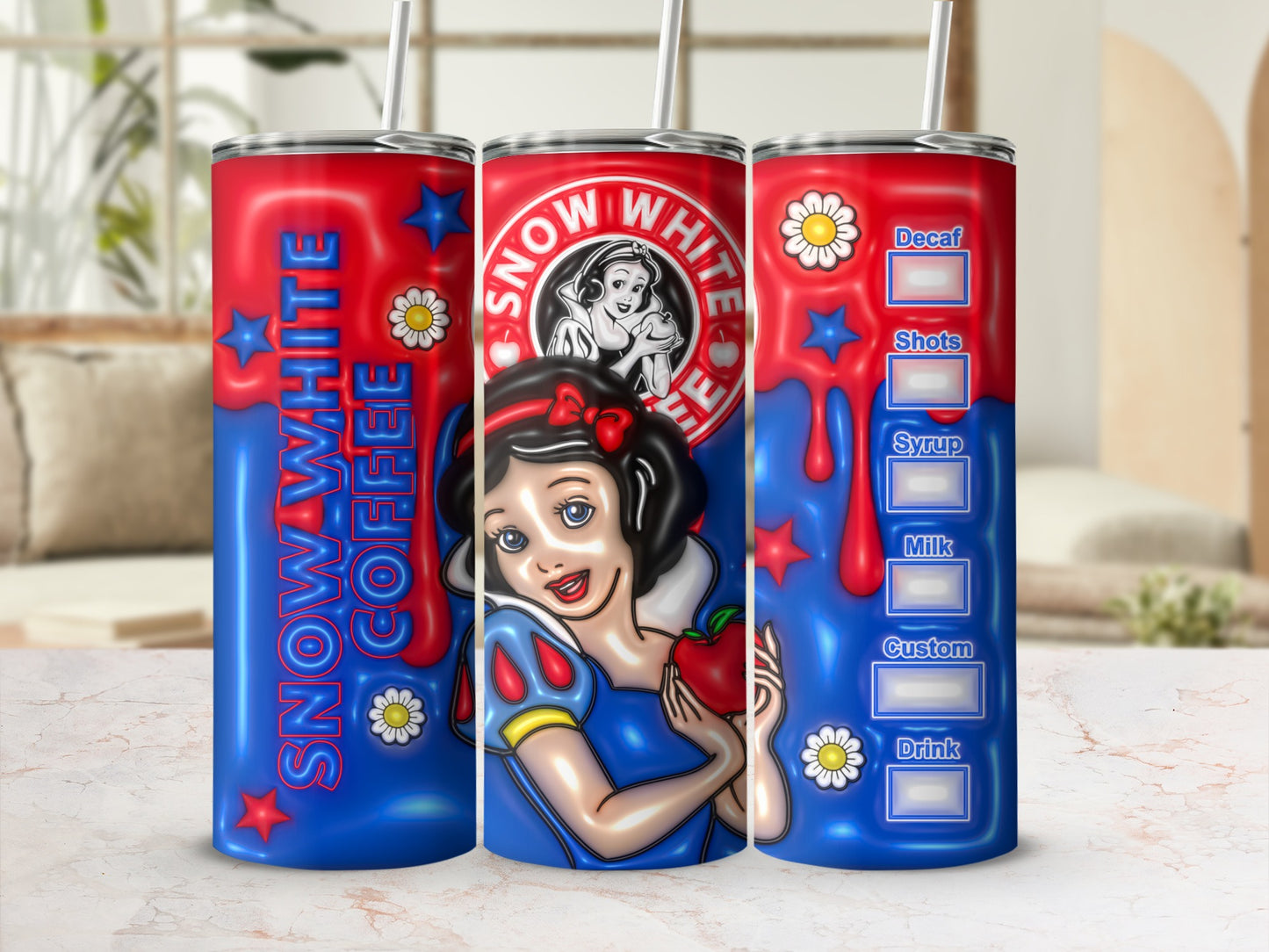 Snow White Coffee Beverage Insulated Tumbler Cup