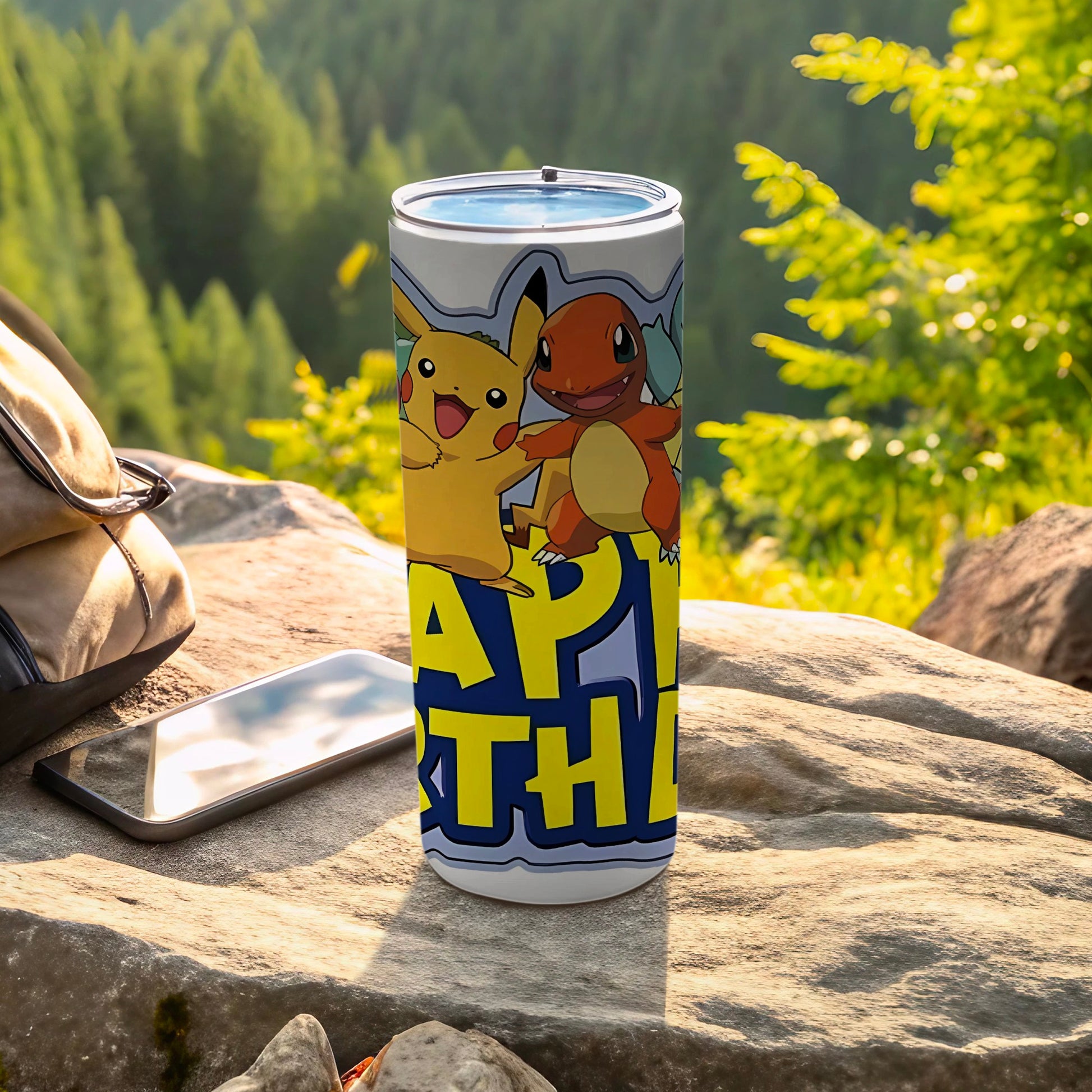 Pikachu And Charmander Happy Birthday Tumbler