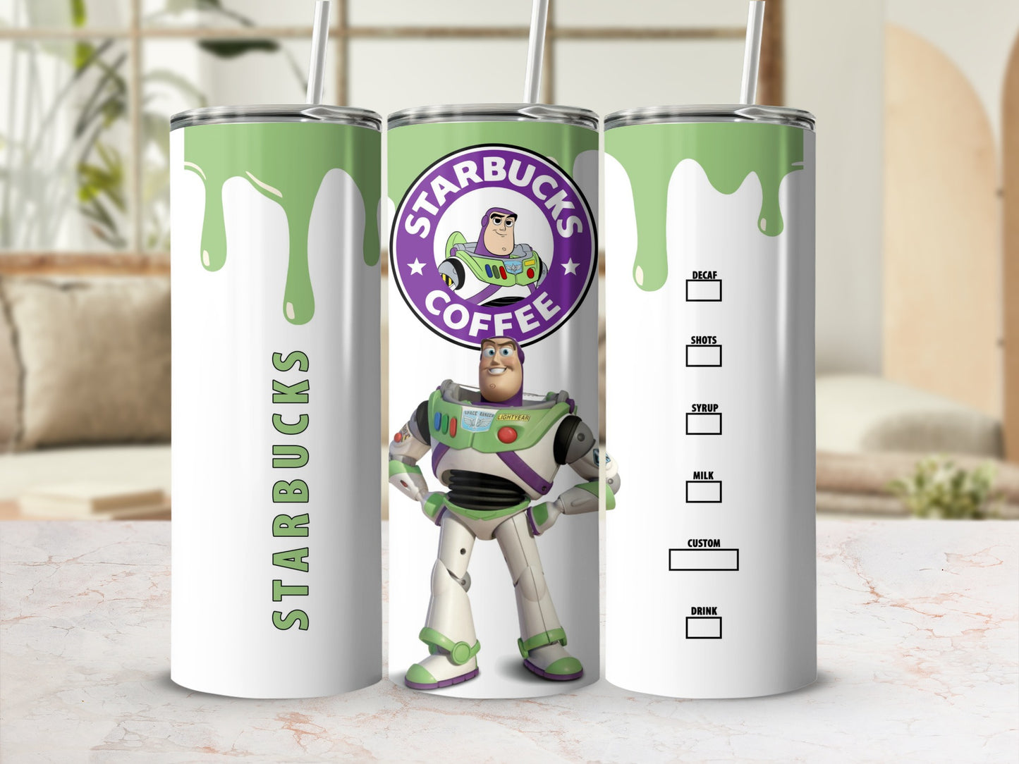 Buzz Lightyear Starbucks Inspired Custom Tumbler Cup
