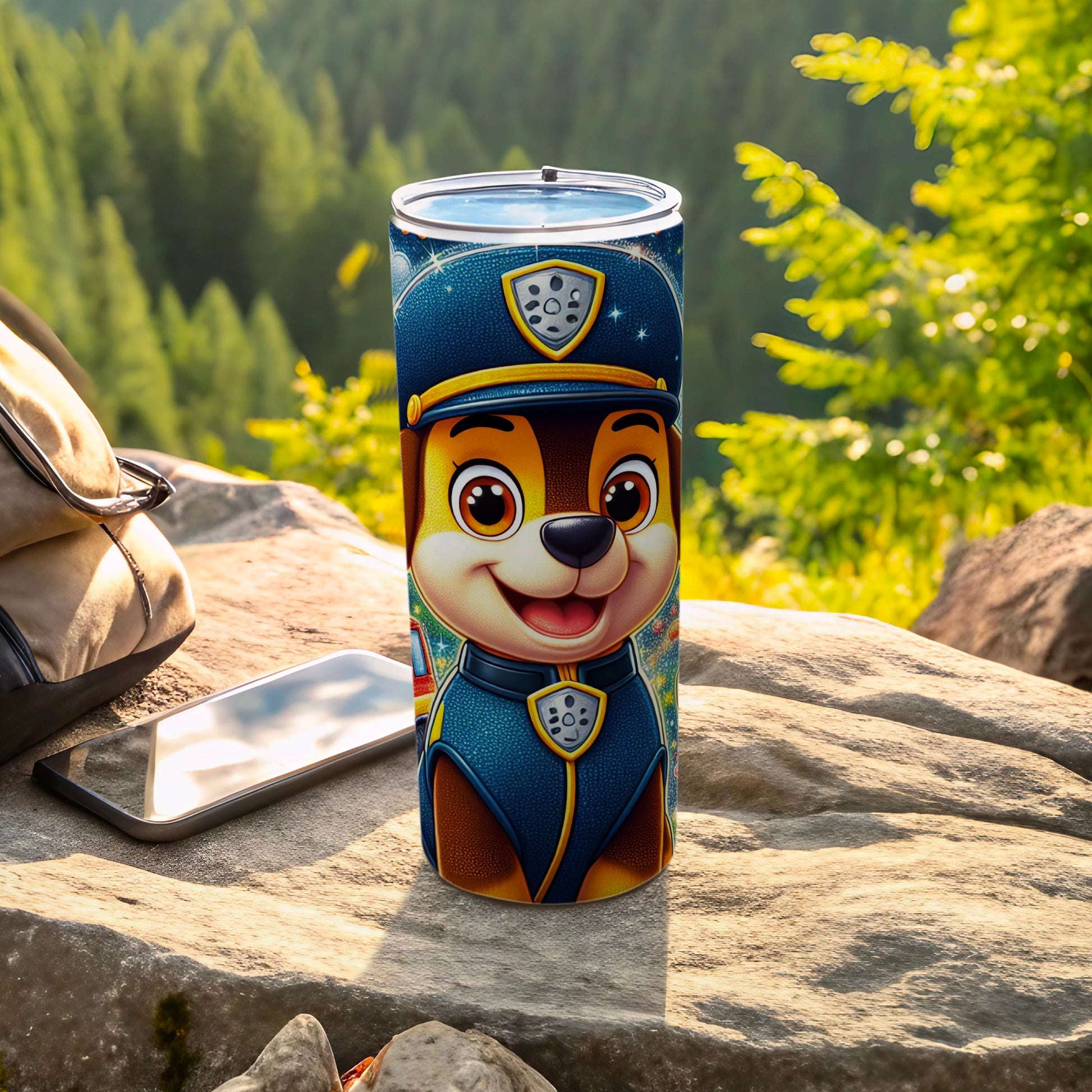 Adorable Patrol Dog Design Travel Tumbler for Kids