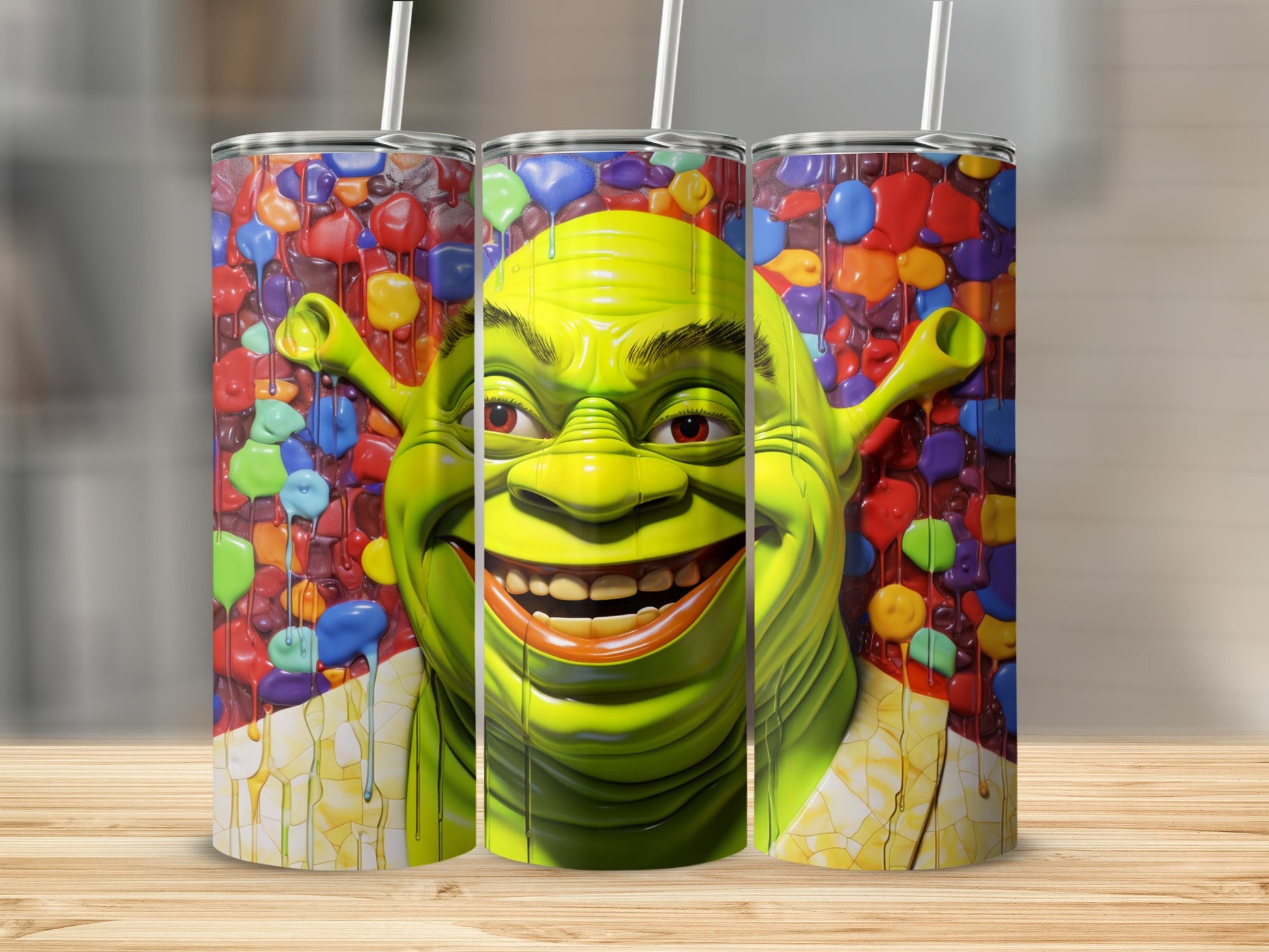 Colorful Shrek Design Insulated Tumbler Product
