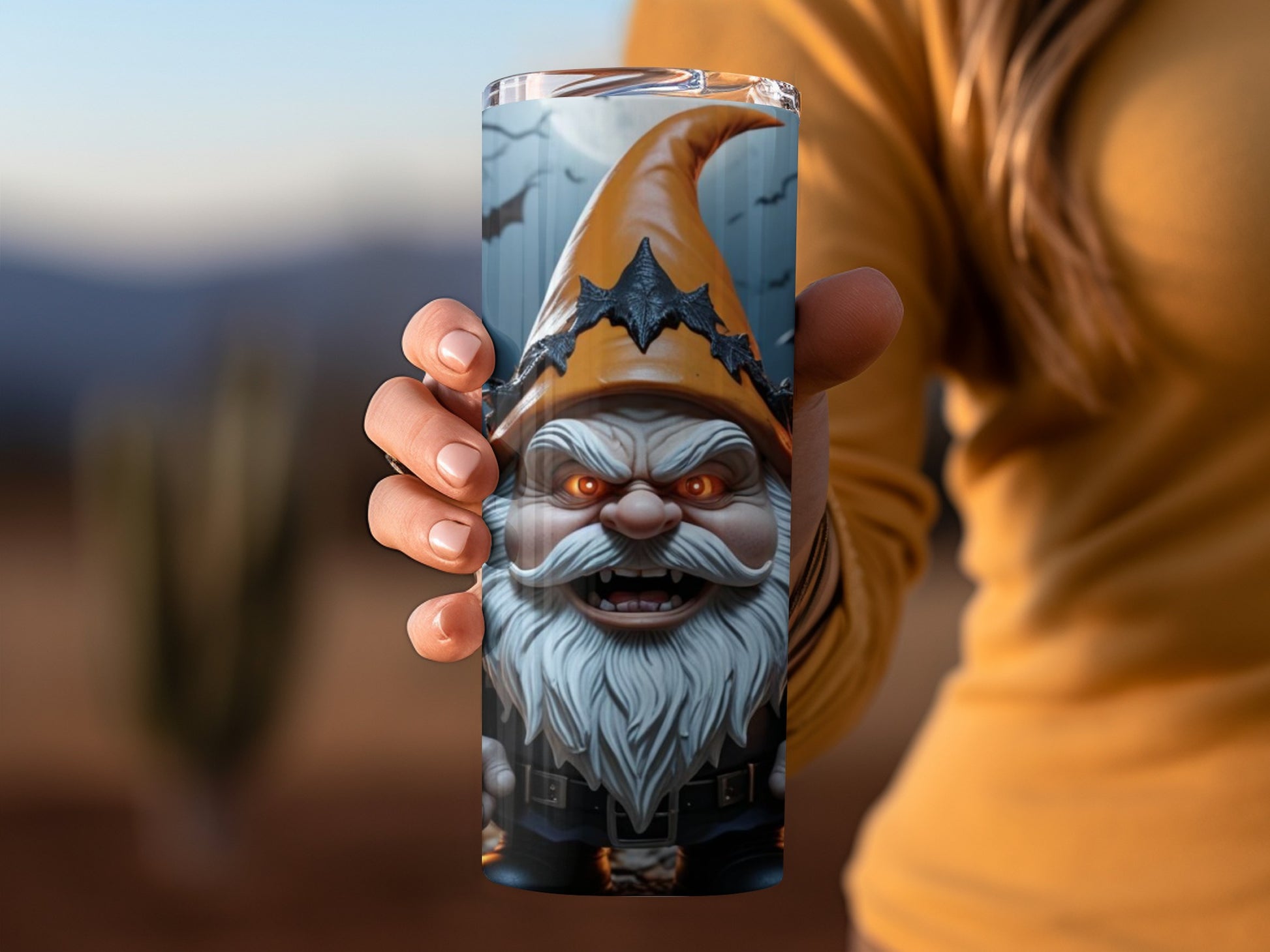 Spooky Halloween Gnome Tumbler Cup for Festive Drinks