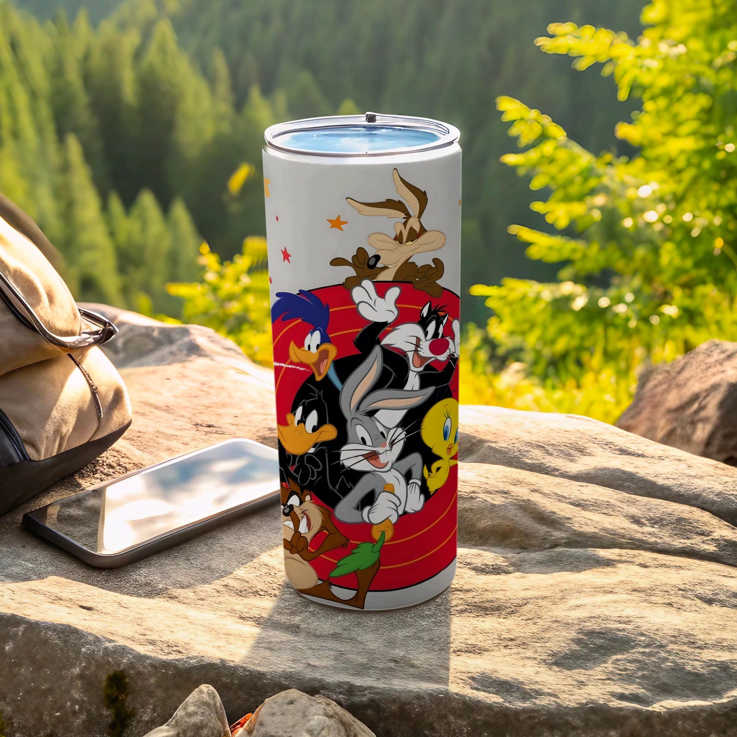 Colorful Tumbler with Popular Cartoon Characters Design