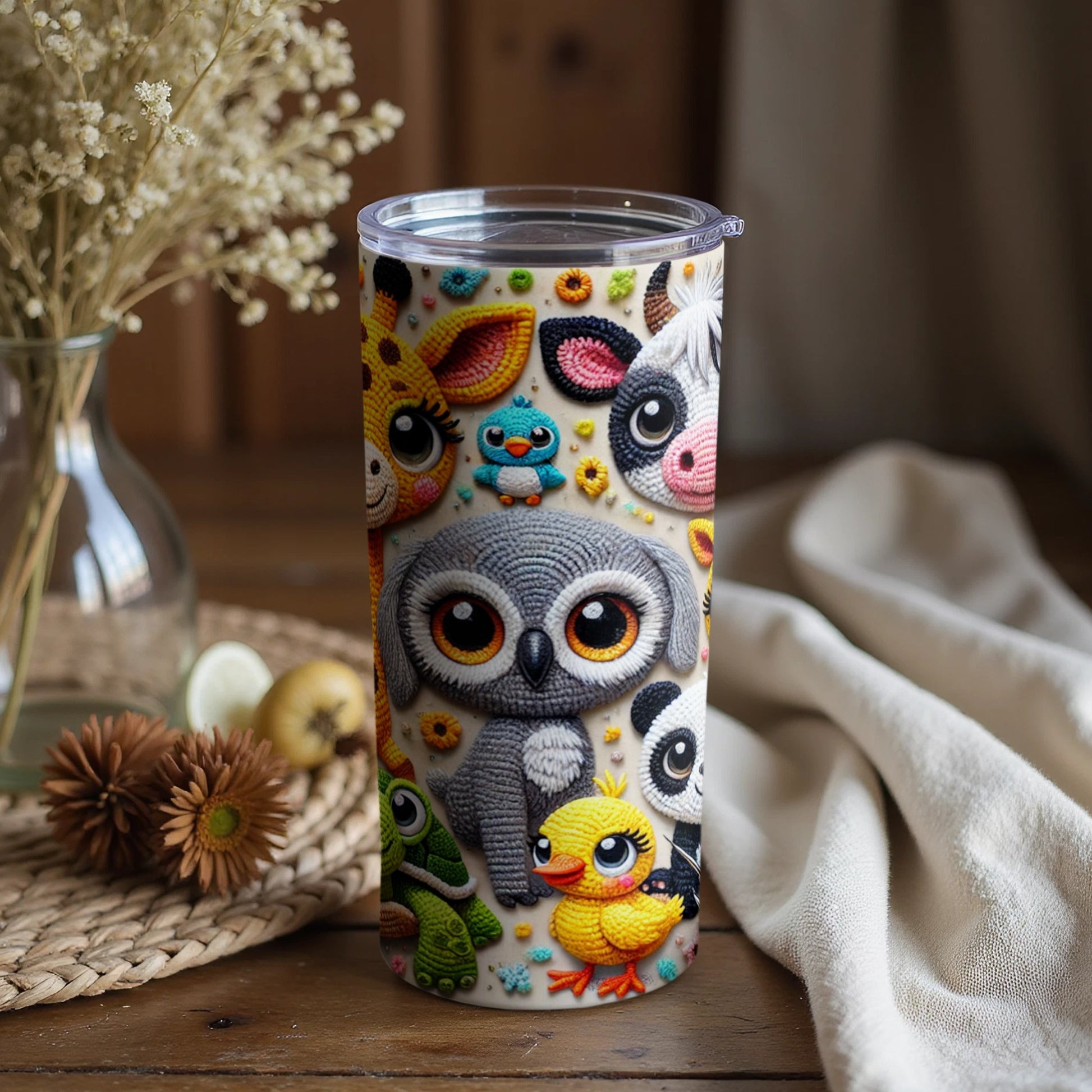 Cute Colorful Animal Characters Insulated Tumbler