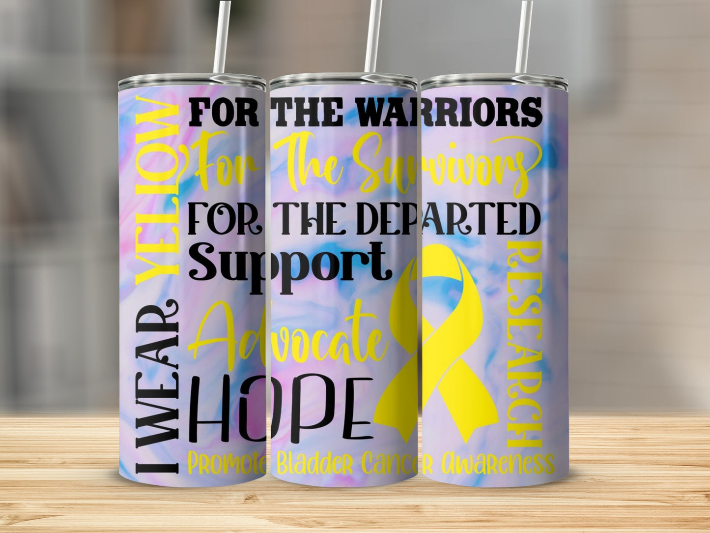 Bladder Cancer Awareness Tumblers Support Warriors Survivors