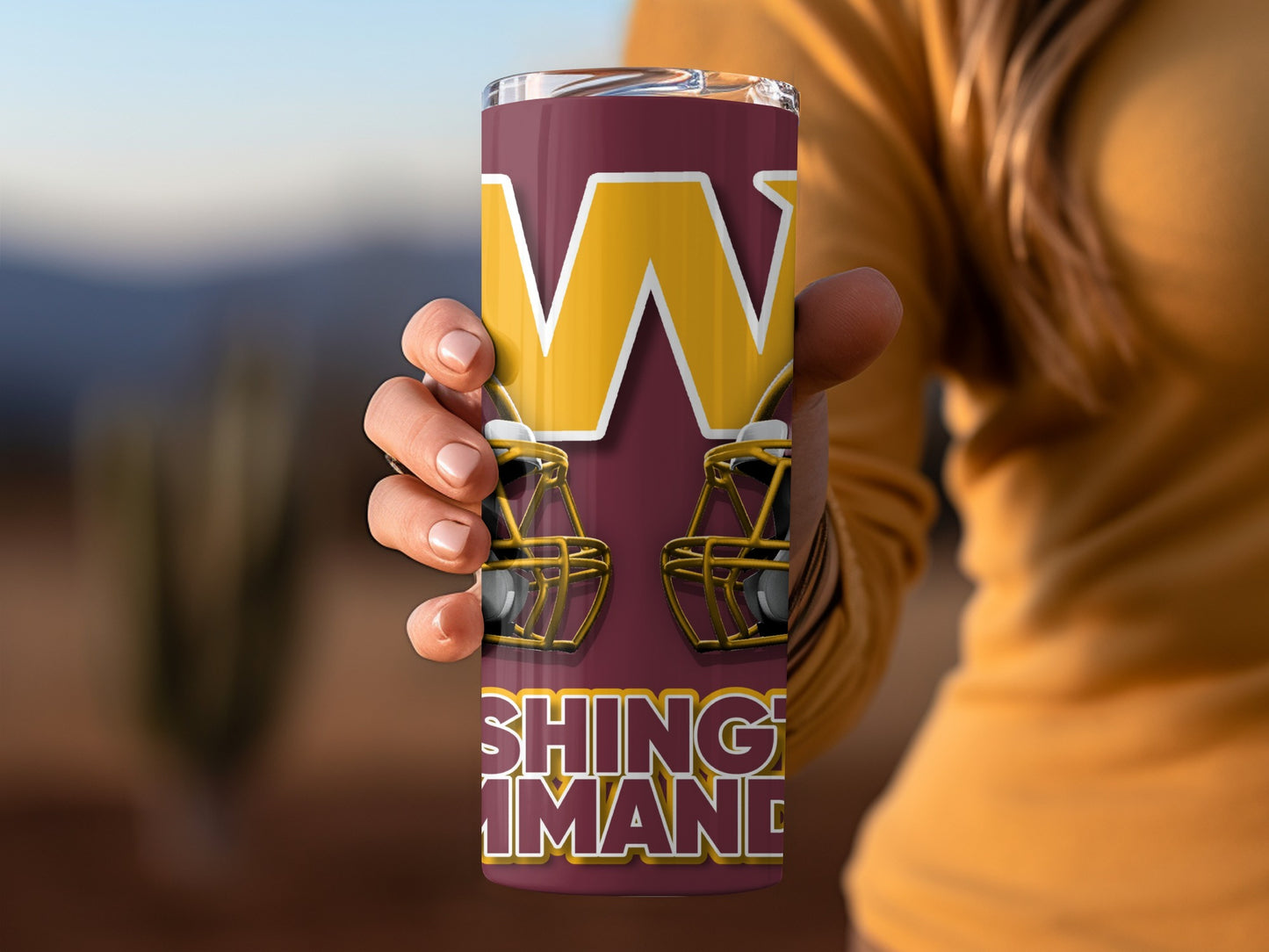 Washington Commanders Helmets Logo Against Stars Tumblers