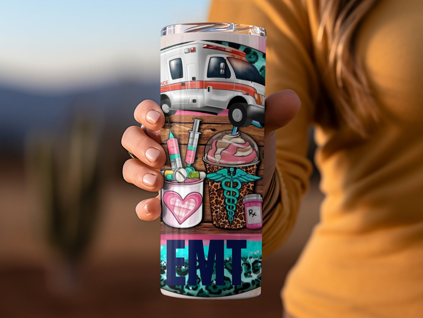 EMT Themed Colorful Tumbler for Medical Professionals