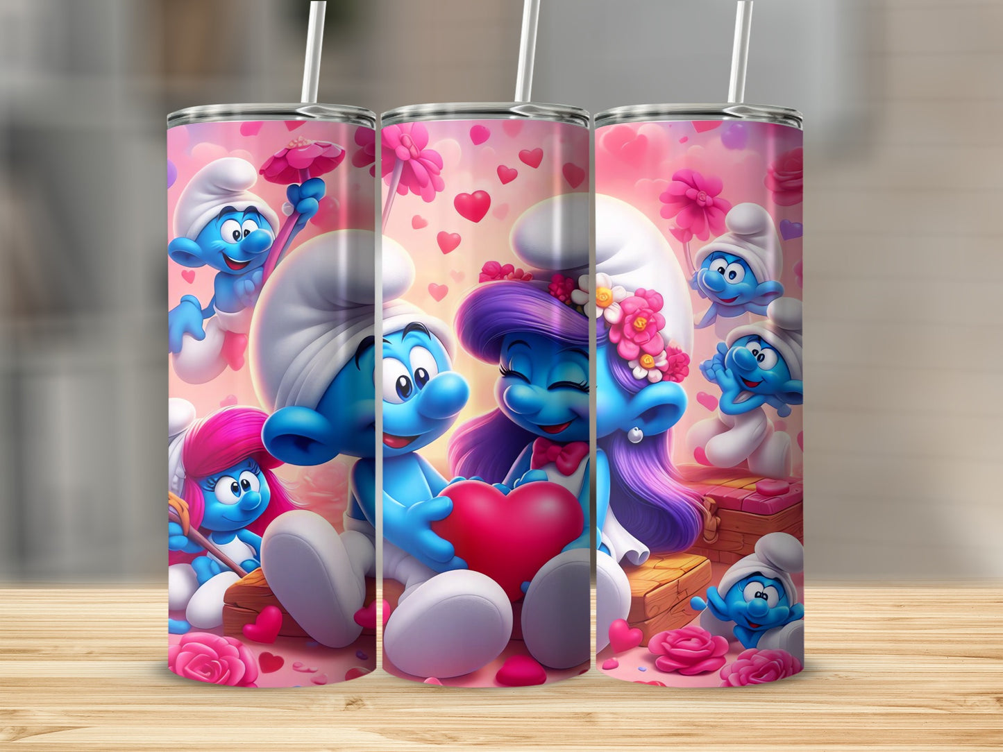 Cute Cartoon Blue Characters Design Tumbler Product