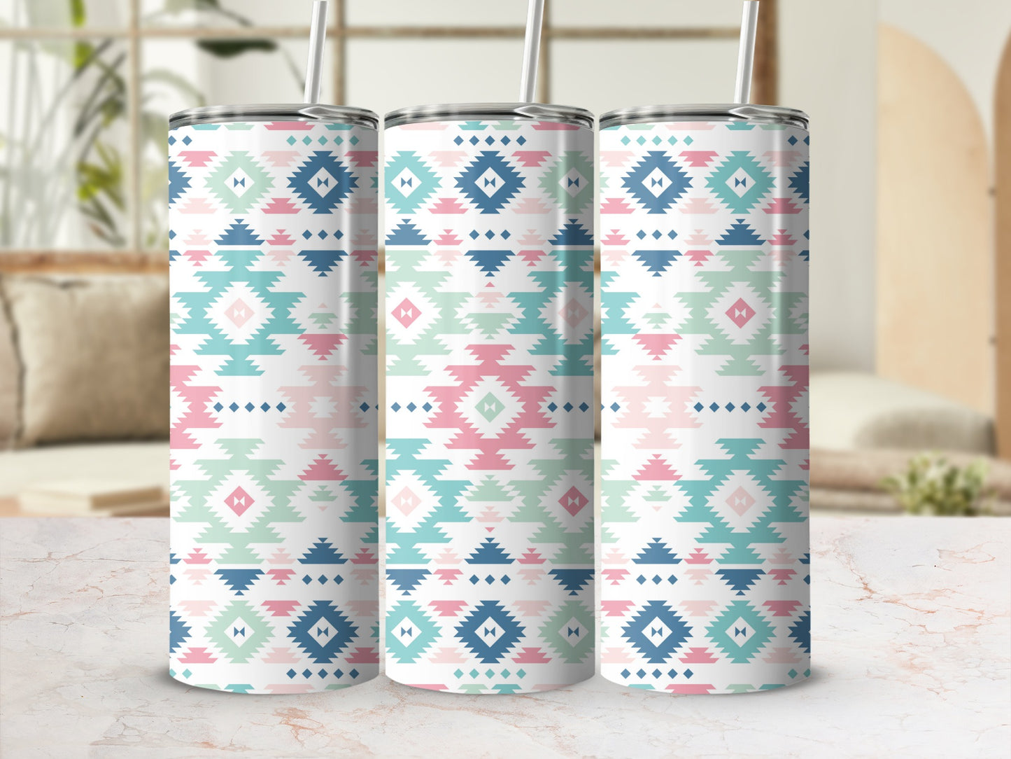 Colorful Tribal Print Design Insulated Tumbler Product