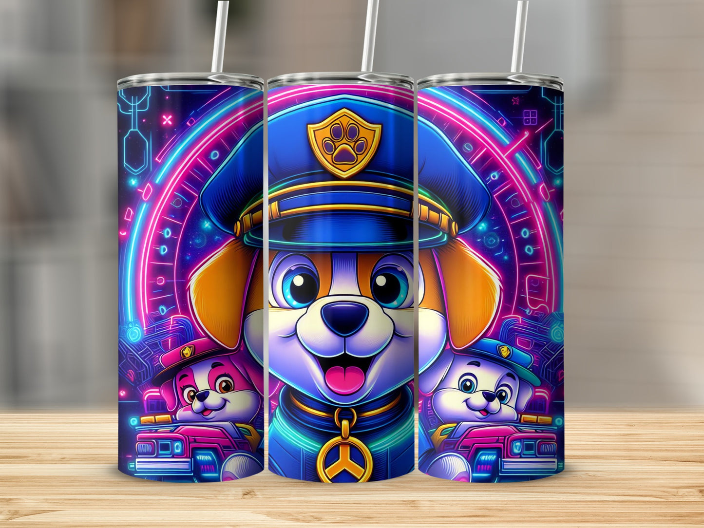 Cartoon Paw Patrol Police Design Tumbler Cup Product