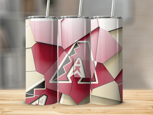 Abstract Arizona Diamondbacks Logo on Red Tumblers