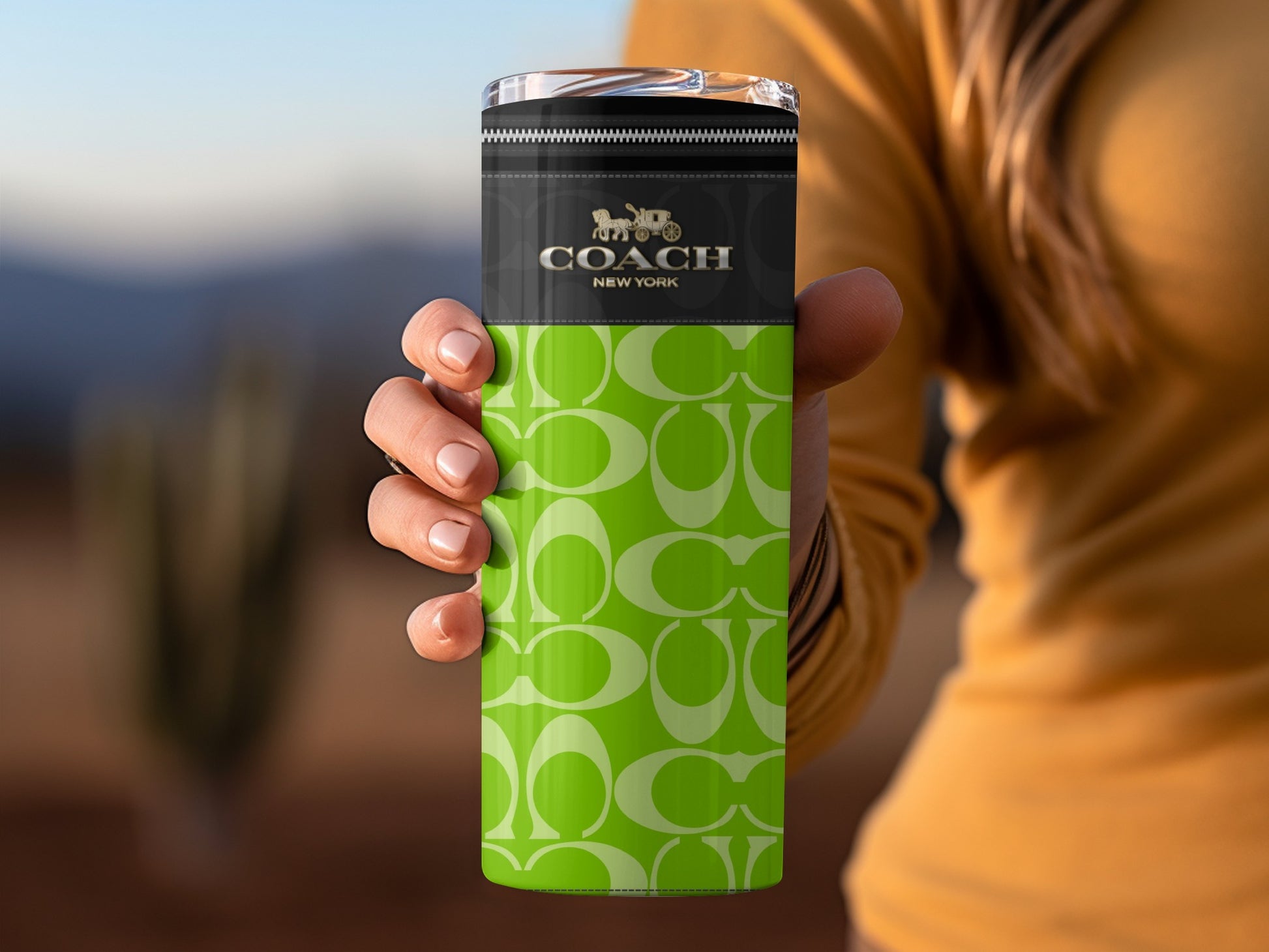 Trendy Green Coach New York Insulated Travel Mug