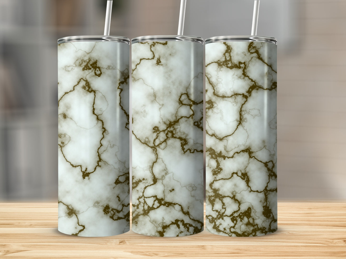 Elegant Faux Marble Design Pattern Style Tumblers