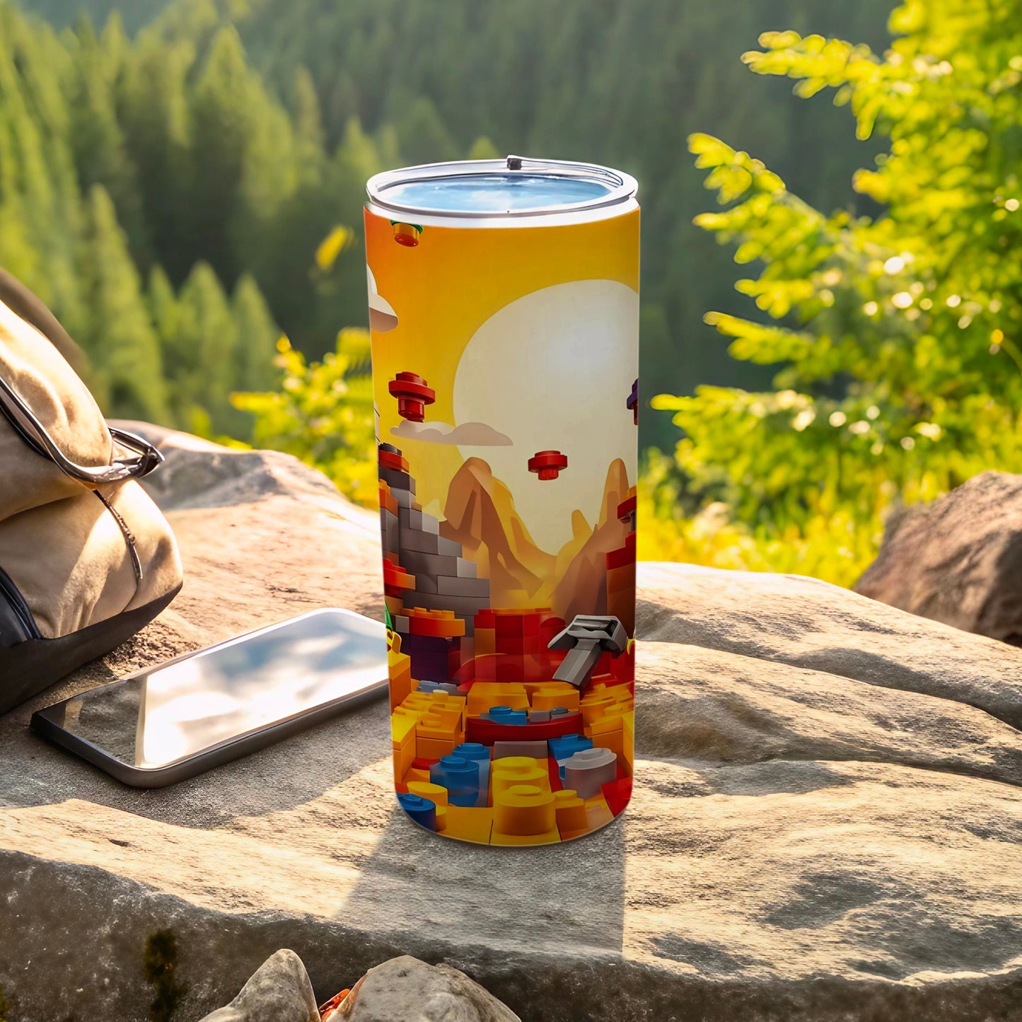 Vibrant Adventure Sunset Design Travel Mug