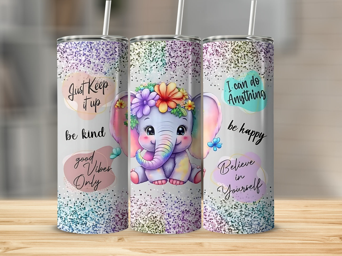 Inspirational Cute Elephant Design Drinkware