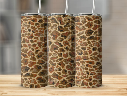 Leopard Print Tumbler Cup with Straw Travel Accessory