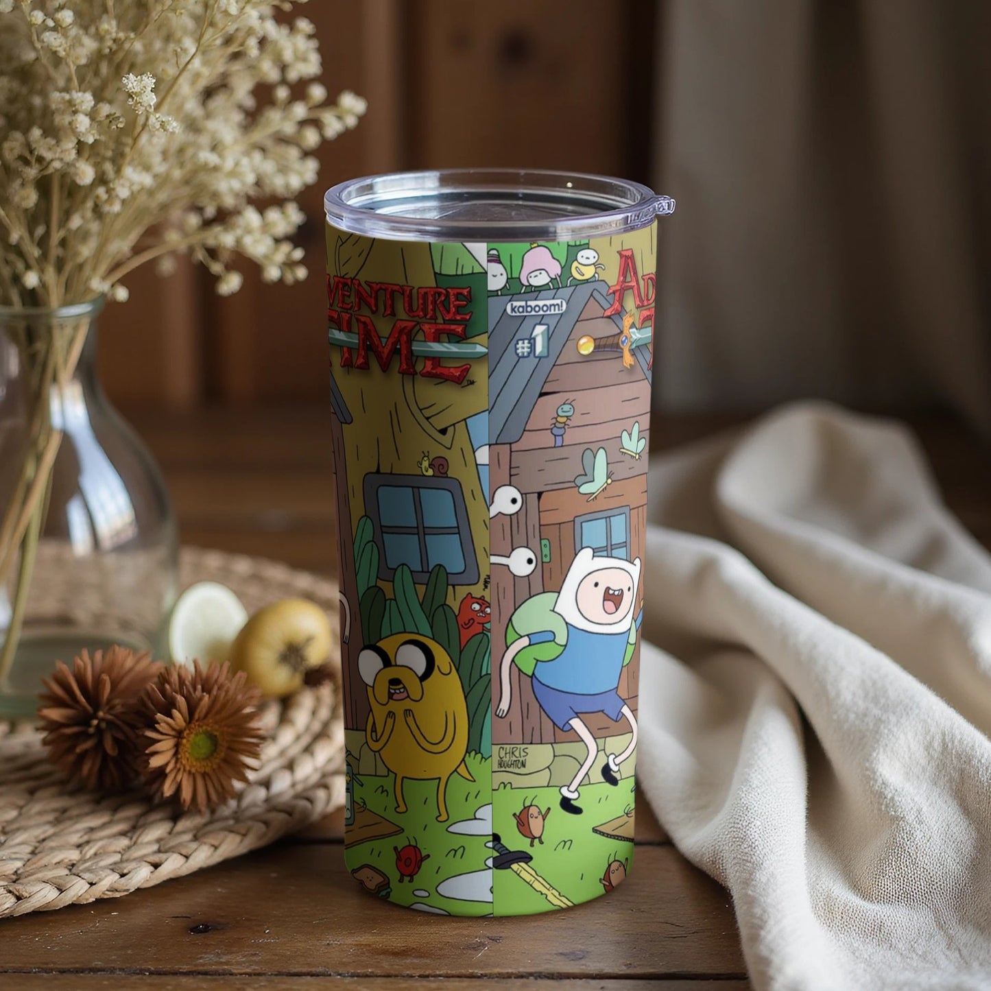 Adventure Time Cartoon Design Insulated Tumbler Cup