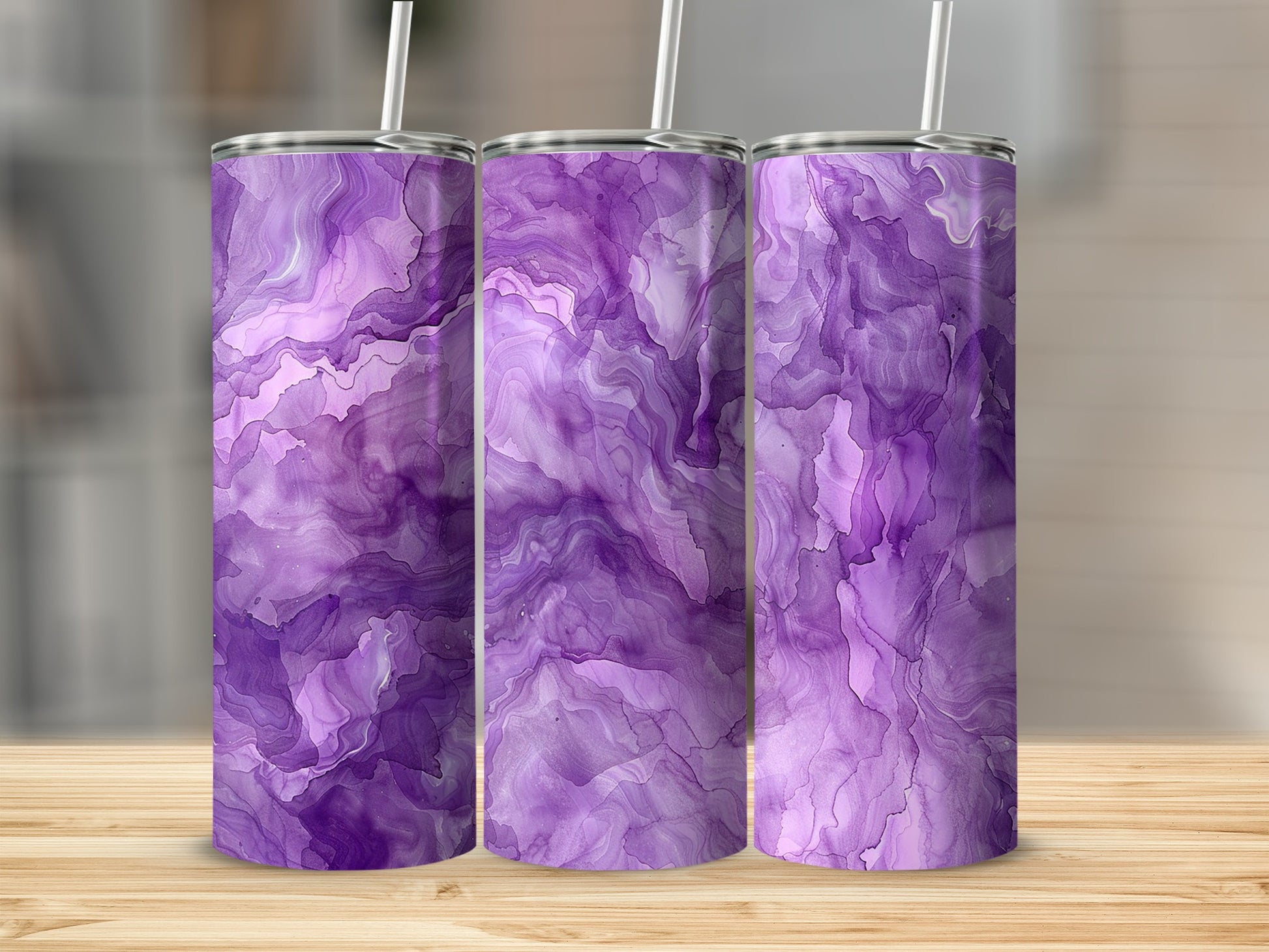 Purple Marble Swirl Design Insulated Tumbler Product