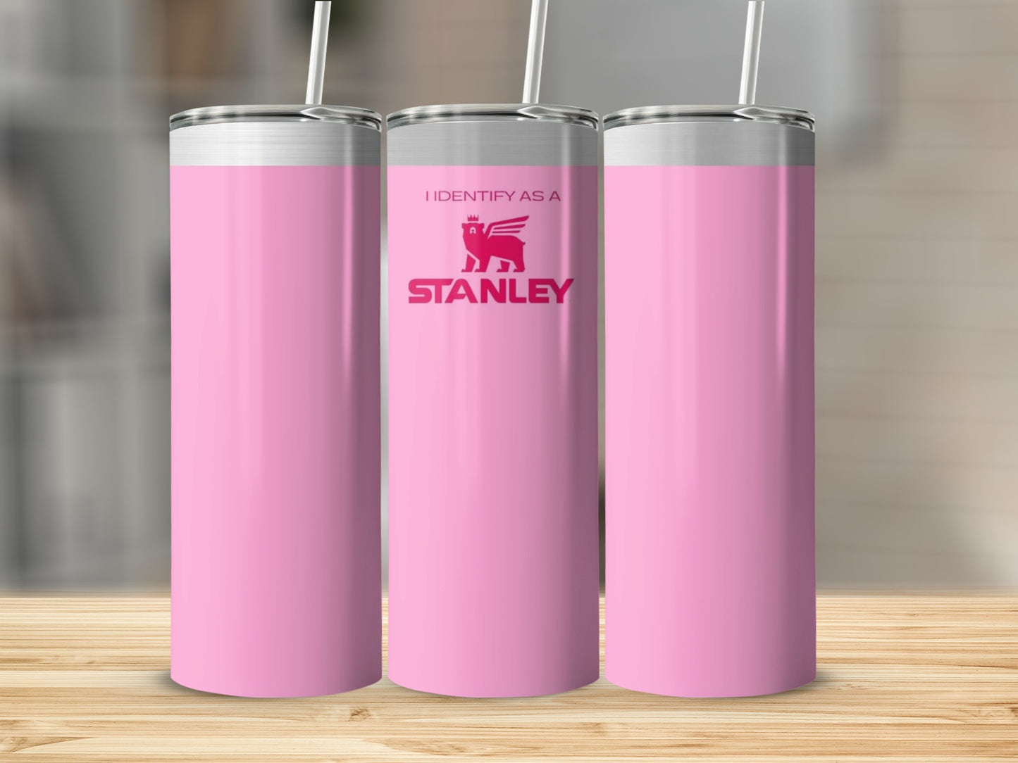 I Identify As A Stanley Pink Travel Mug Tumbler