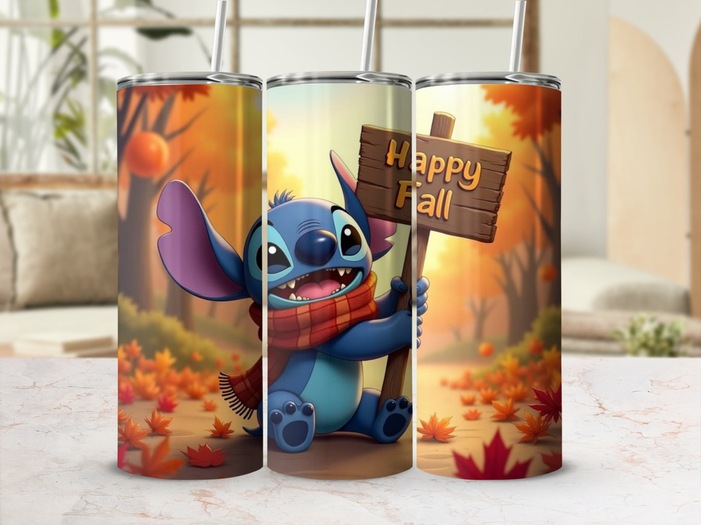 Happy Fall Cute Cartoon Character Autumn Tumbler