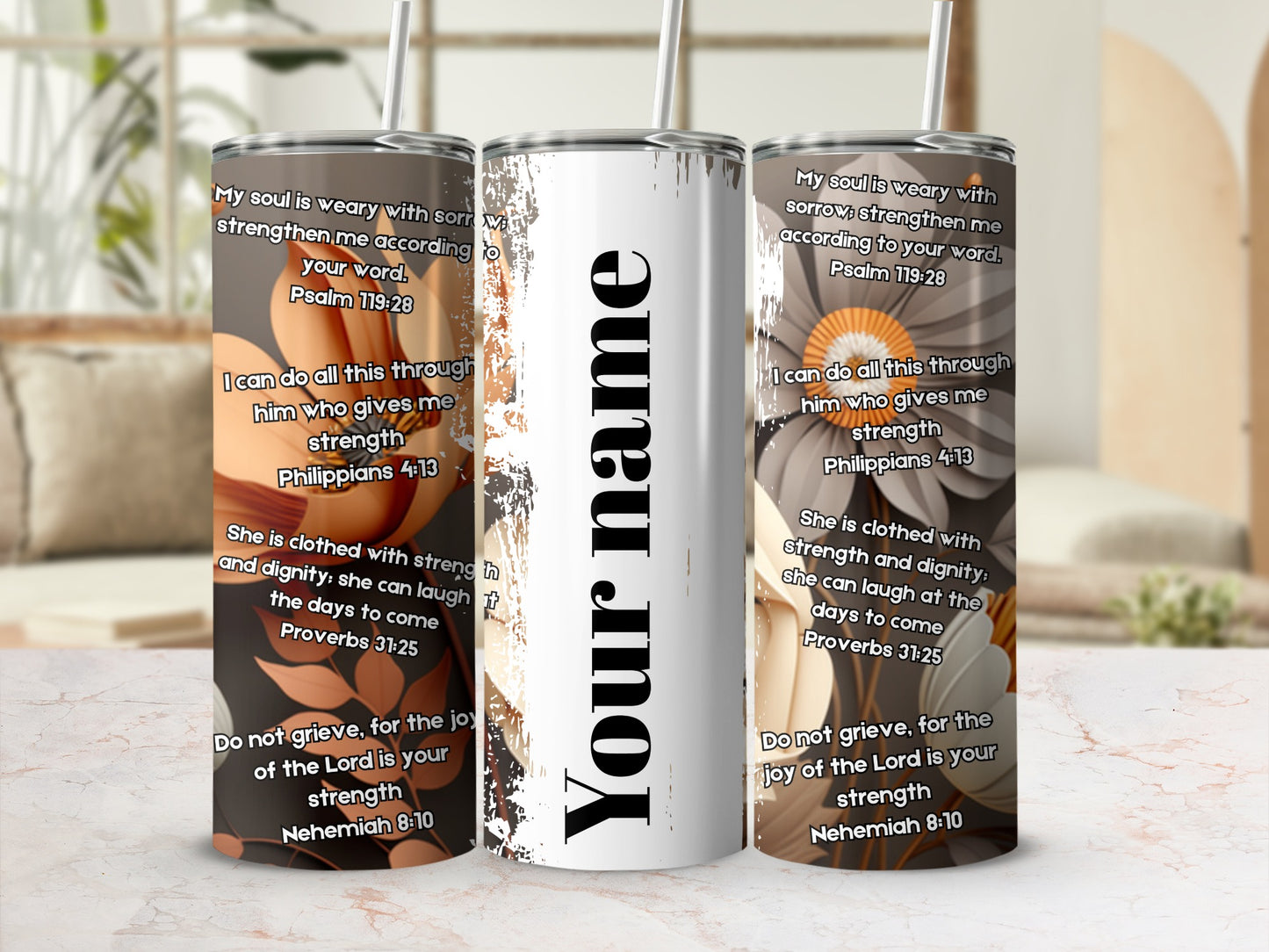 Personalized Inspirational Bible Quotes Custom Tumbler