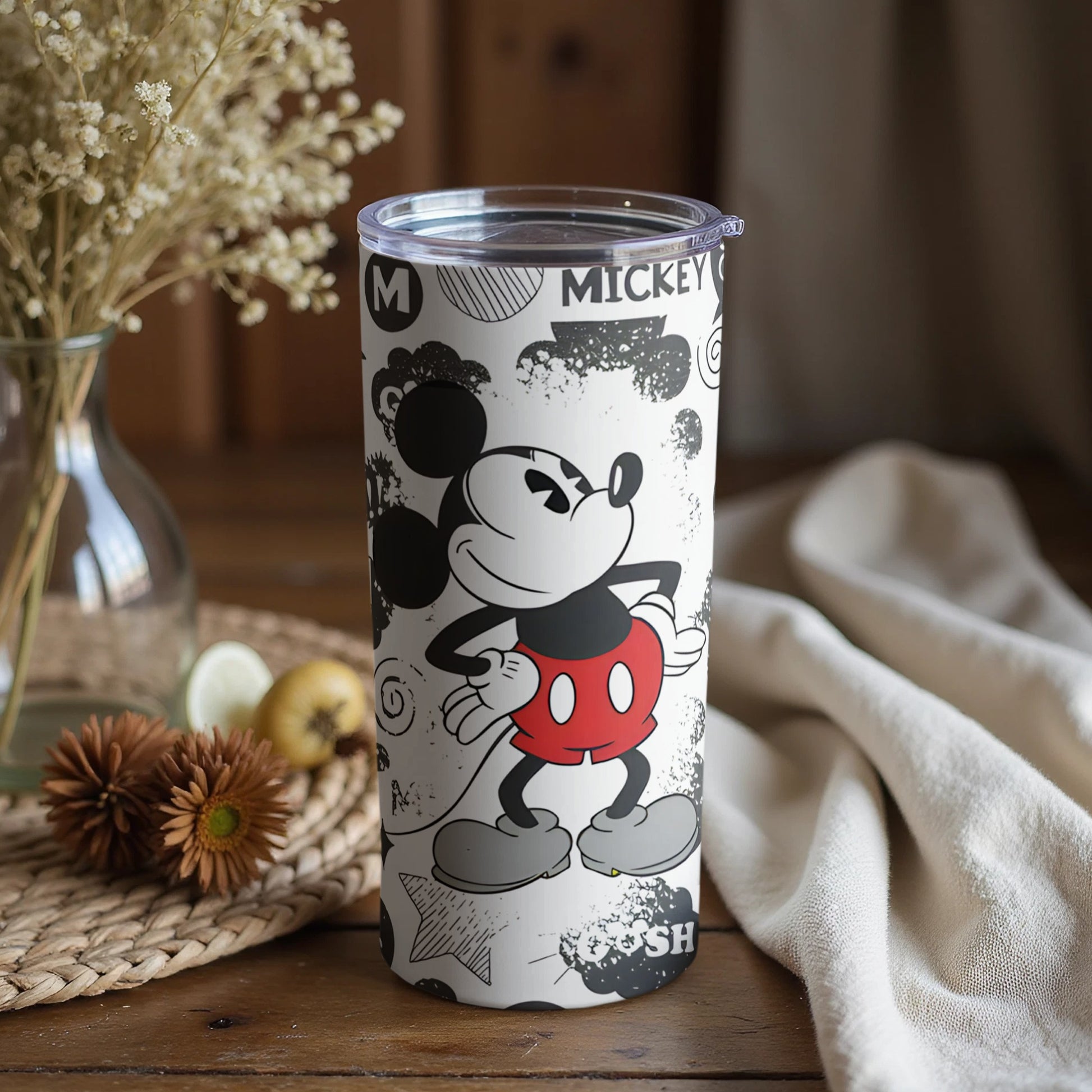 Mickey Mouse Sketch Artistic Stainless Steel Tumbler