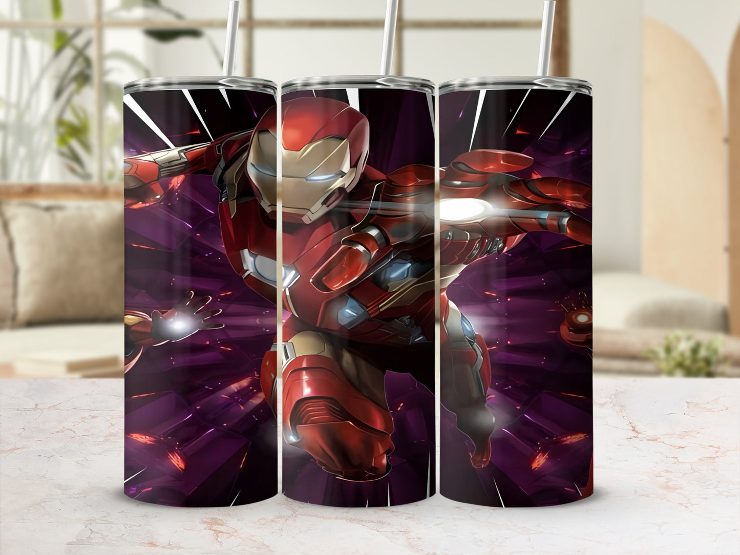Superhero Character Tumbler with Straw Flask